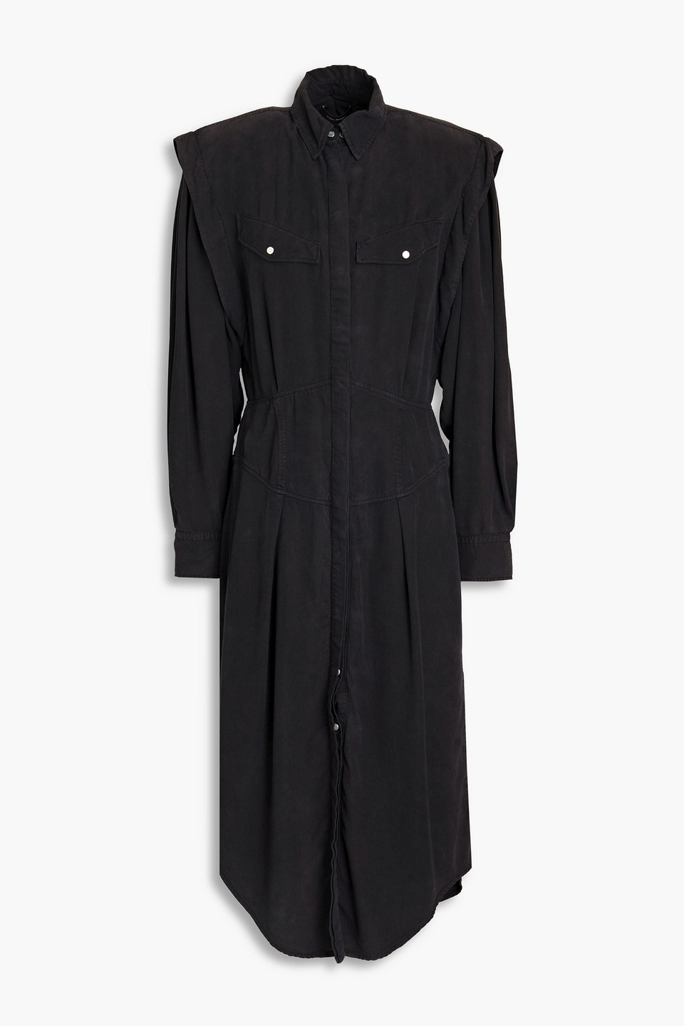Isabel Marant Naveen Lyocell-twill Midi Shirt Dress In Kohle