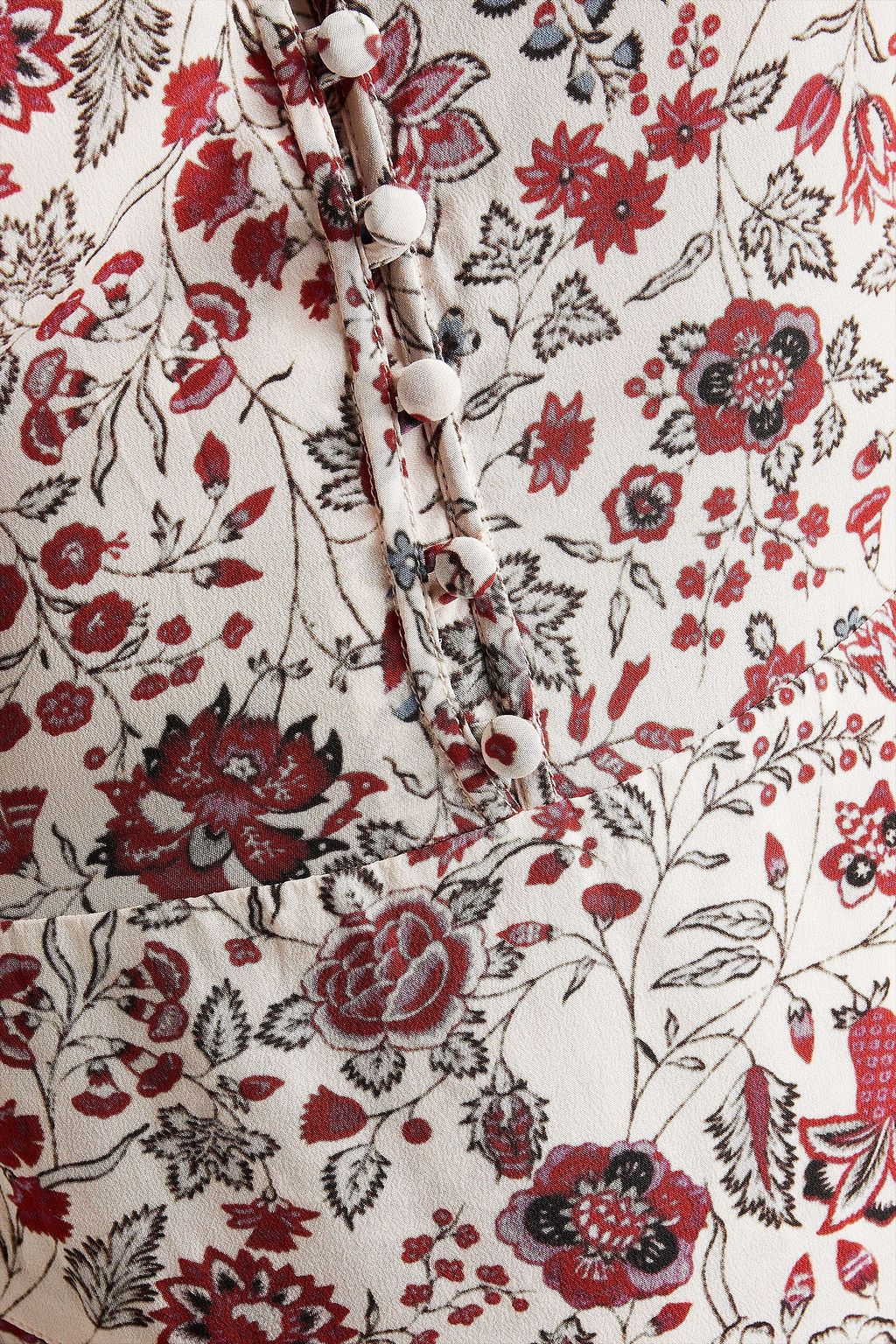 ISABEL MARANT シルククレープデシン ワンピース ギャザー入り フローラルプリント