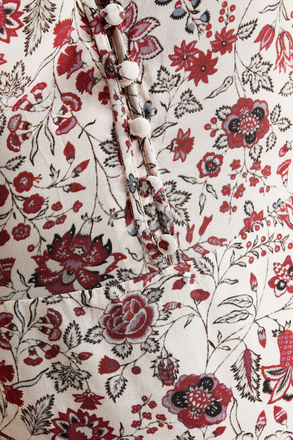 Isabel Marant Kelky Gathered Floral-print Silk Crepe De Chine Dress In Ecru