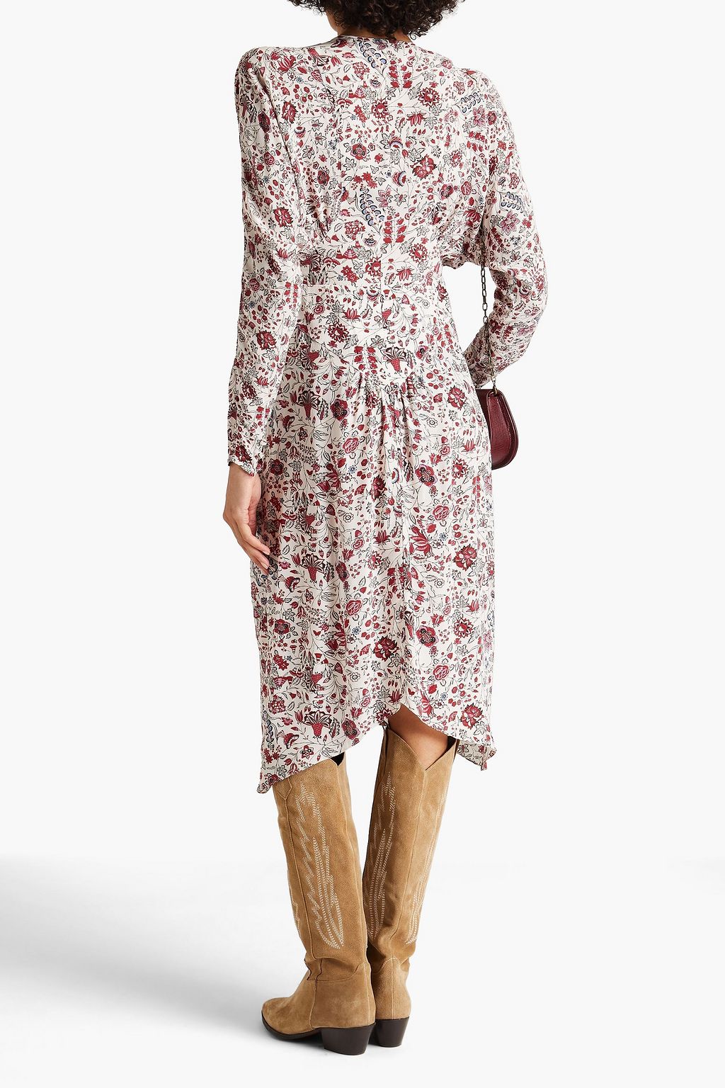 ISABEL MARANT シルククレープデシン ワンピース ギャザー入り フローラルプリント
