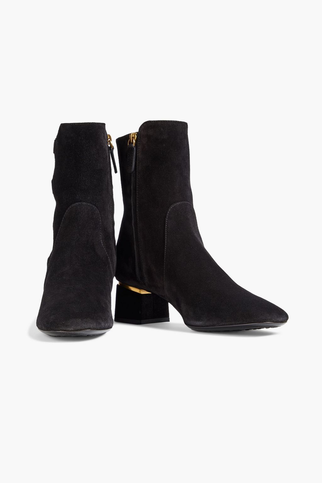 TOD'S Snap-detailed suede ankle boots