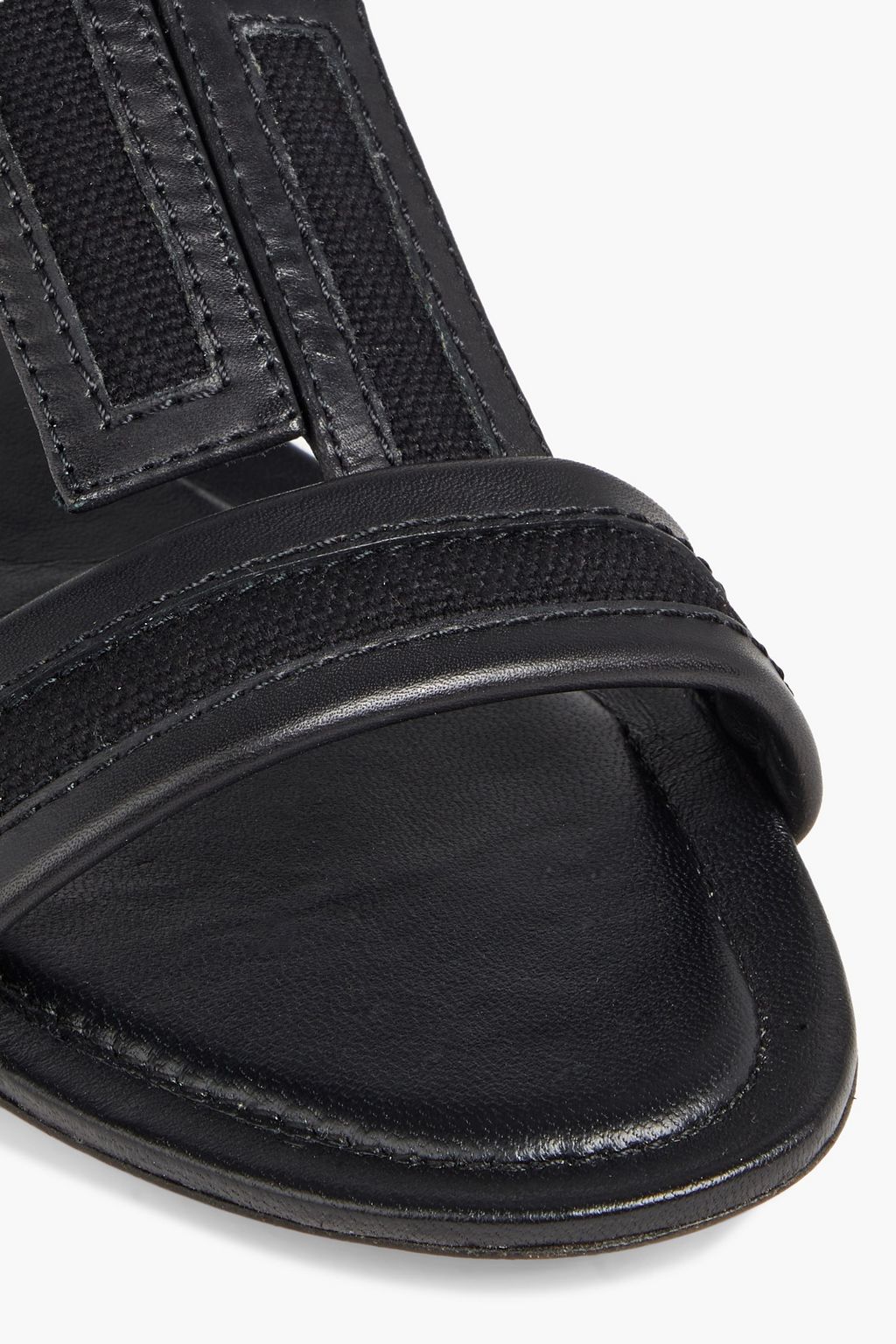 TOD'S Double T leather and canvas sandals