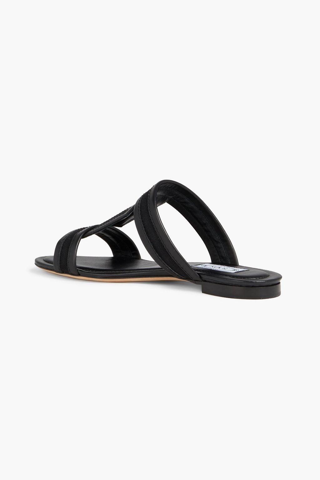 TOD'S Double T leather and canvas sandals