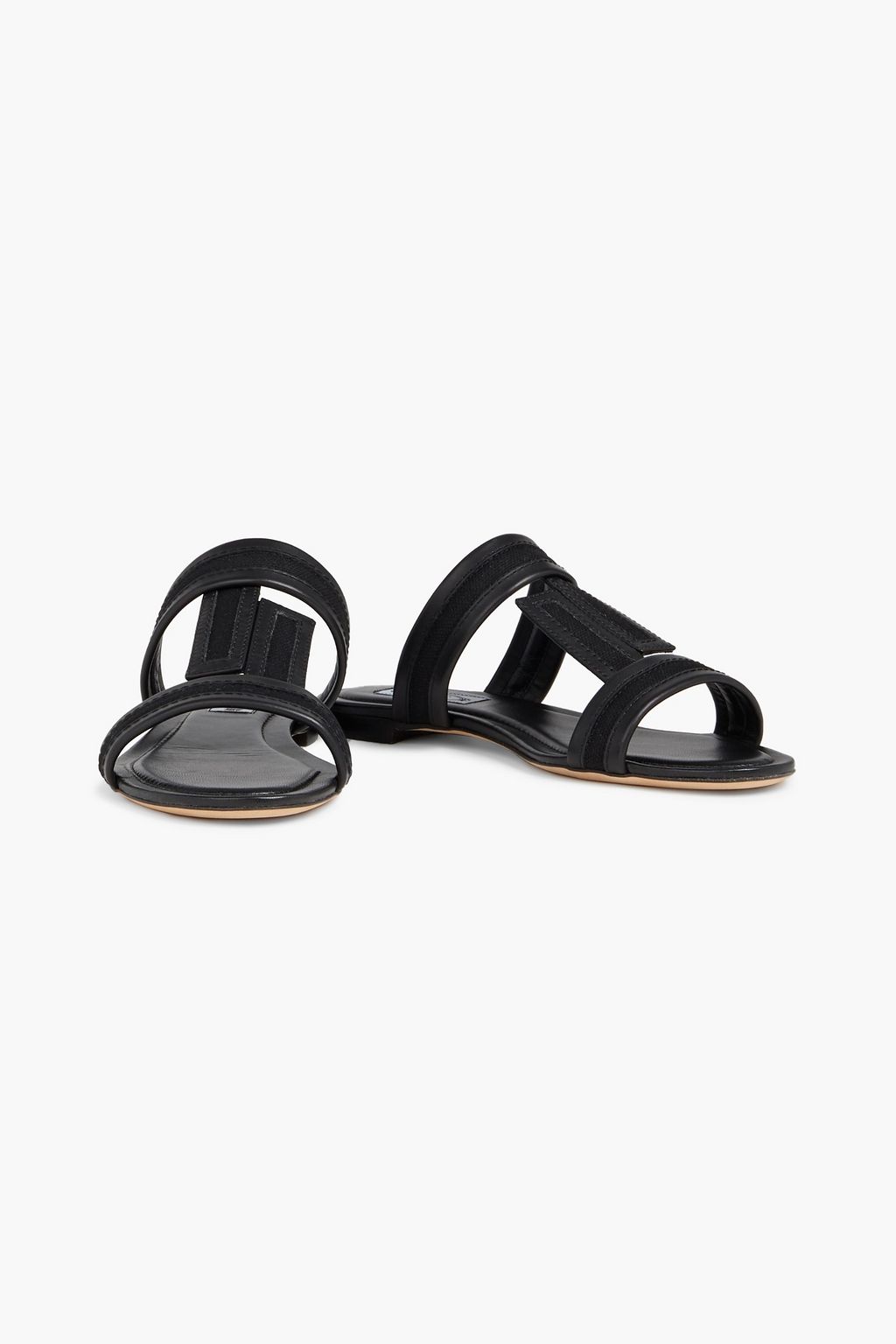 TOD'S Double T leather and canvas sandals