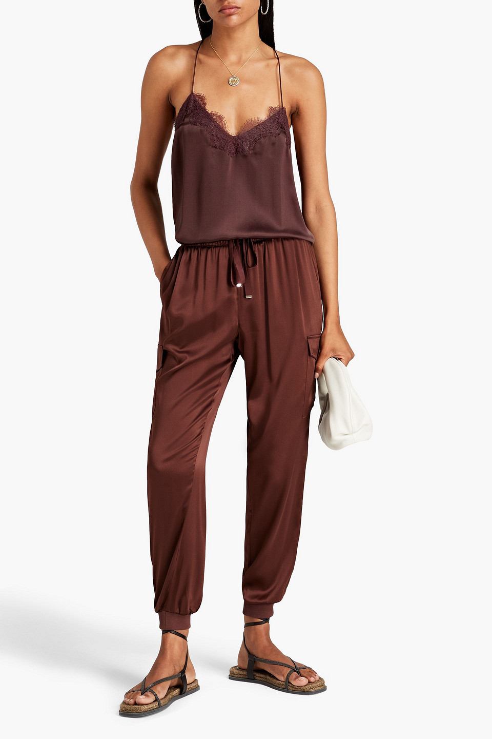 Cami Nyc Lace-trimmed Silk-charmeuse Camisole