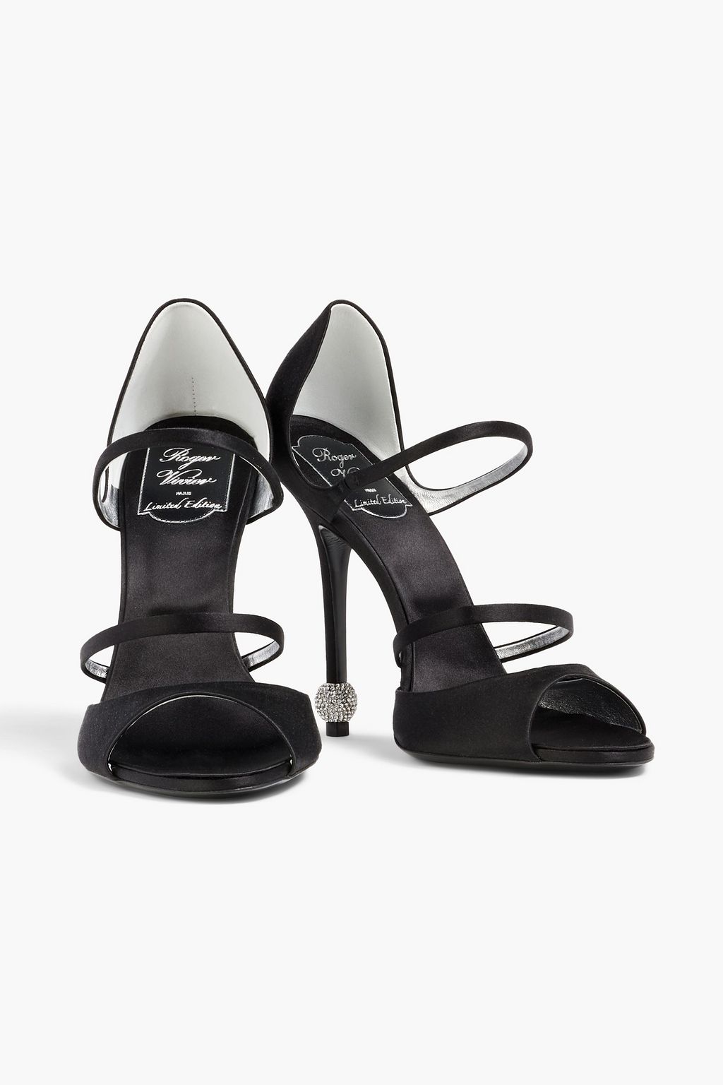 ROGER VIVIER Crystal-embellished satin sandals