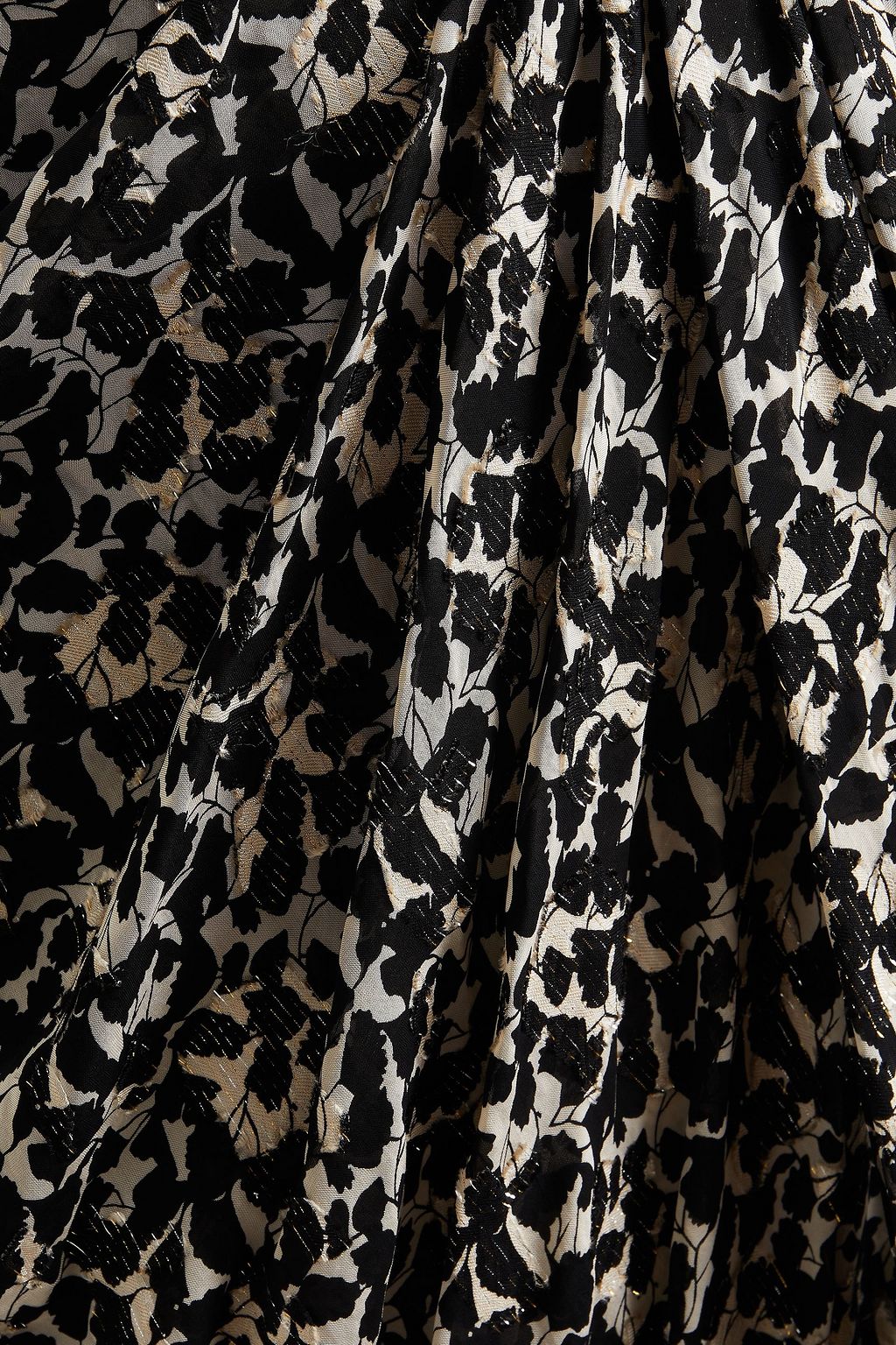 ISABEL MARANT Candelia draped metallic fil coupé silk and Lurex-blend midi skirt