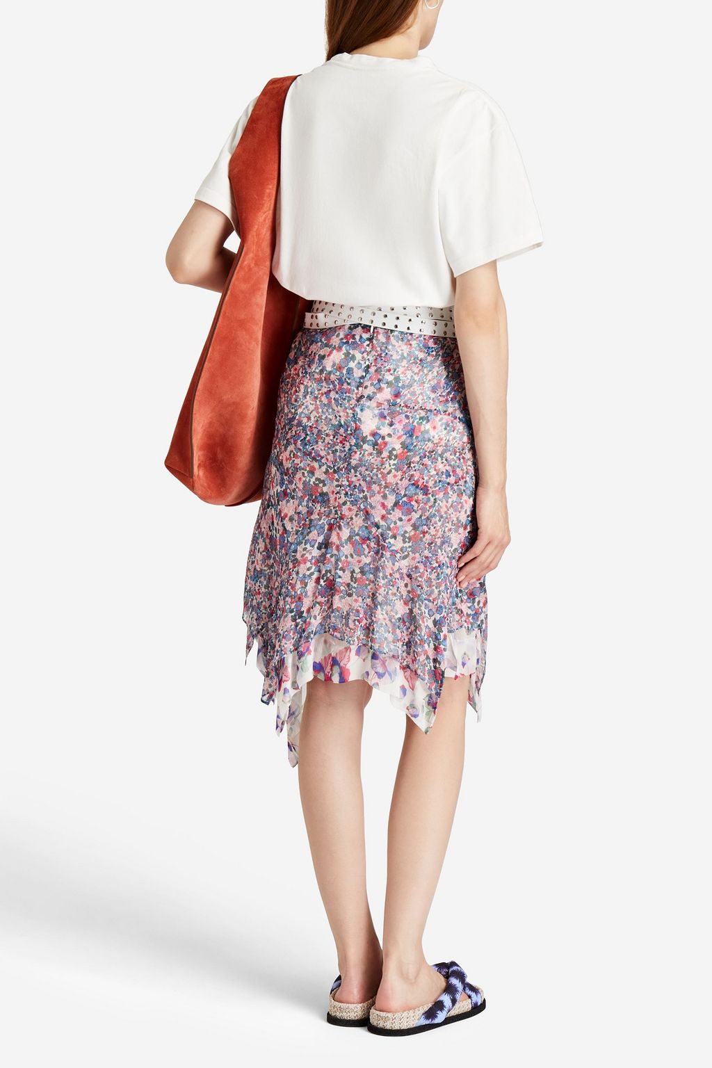 ISABEL MARANT Omyles asymmetric floral-print silk-crepon skirt