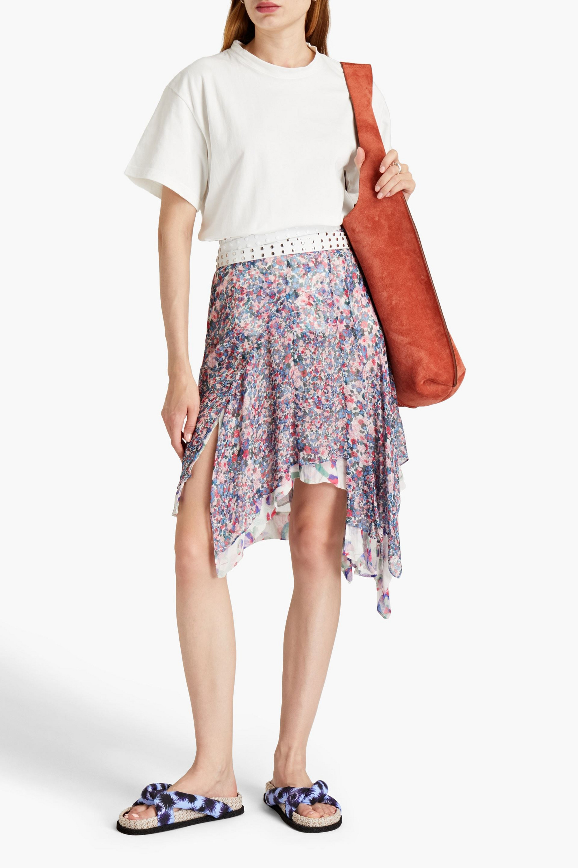 Isabel Marant Omyles layered floral-print silk-crepon mini skirt