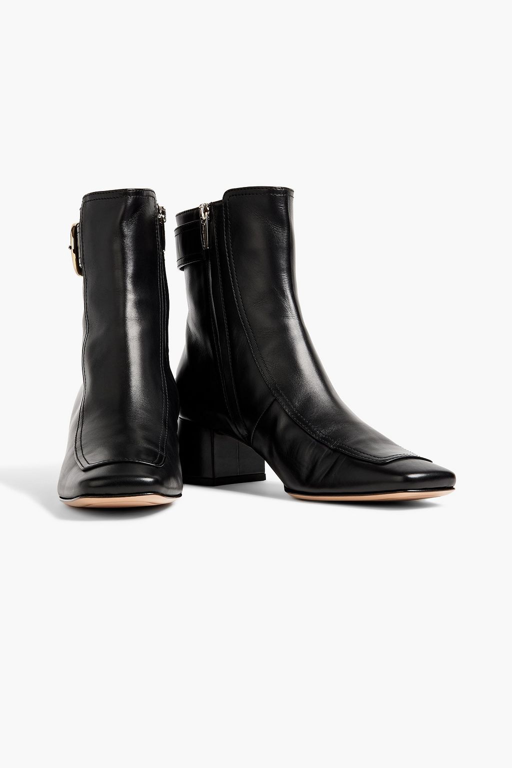 GIANVITO ROSSI Olsen 45 buckle-detailed leather ankle boots
