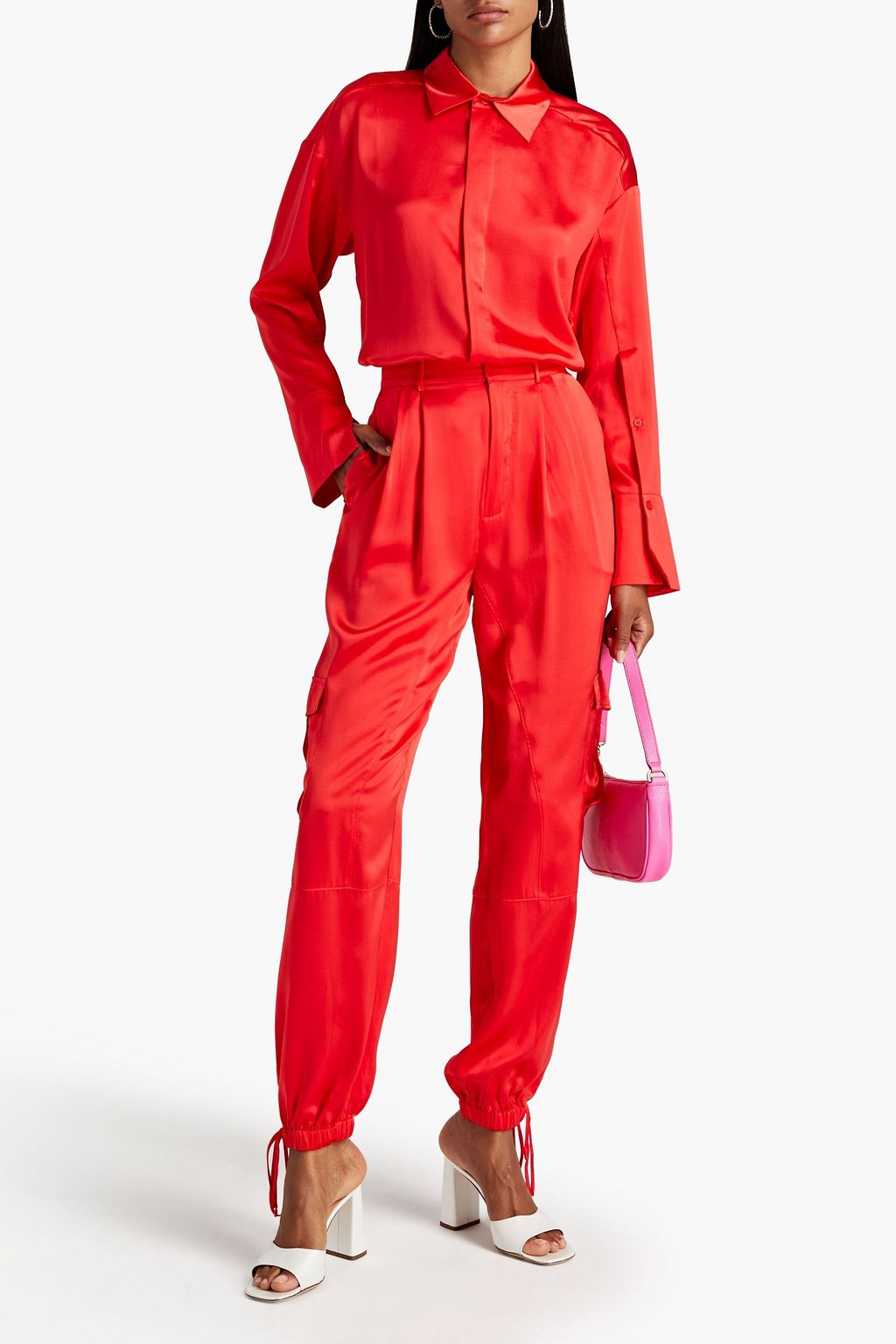 NICHOLAS Bridgette silksatin tapered pants THE