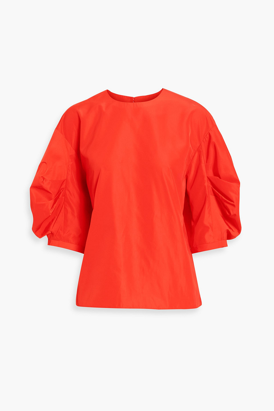 Tibi Gathered Shell Top In Tomato Red