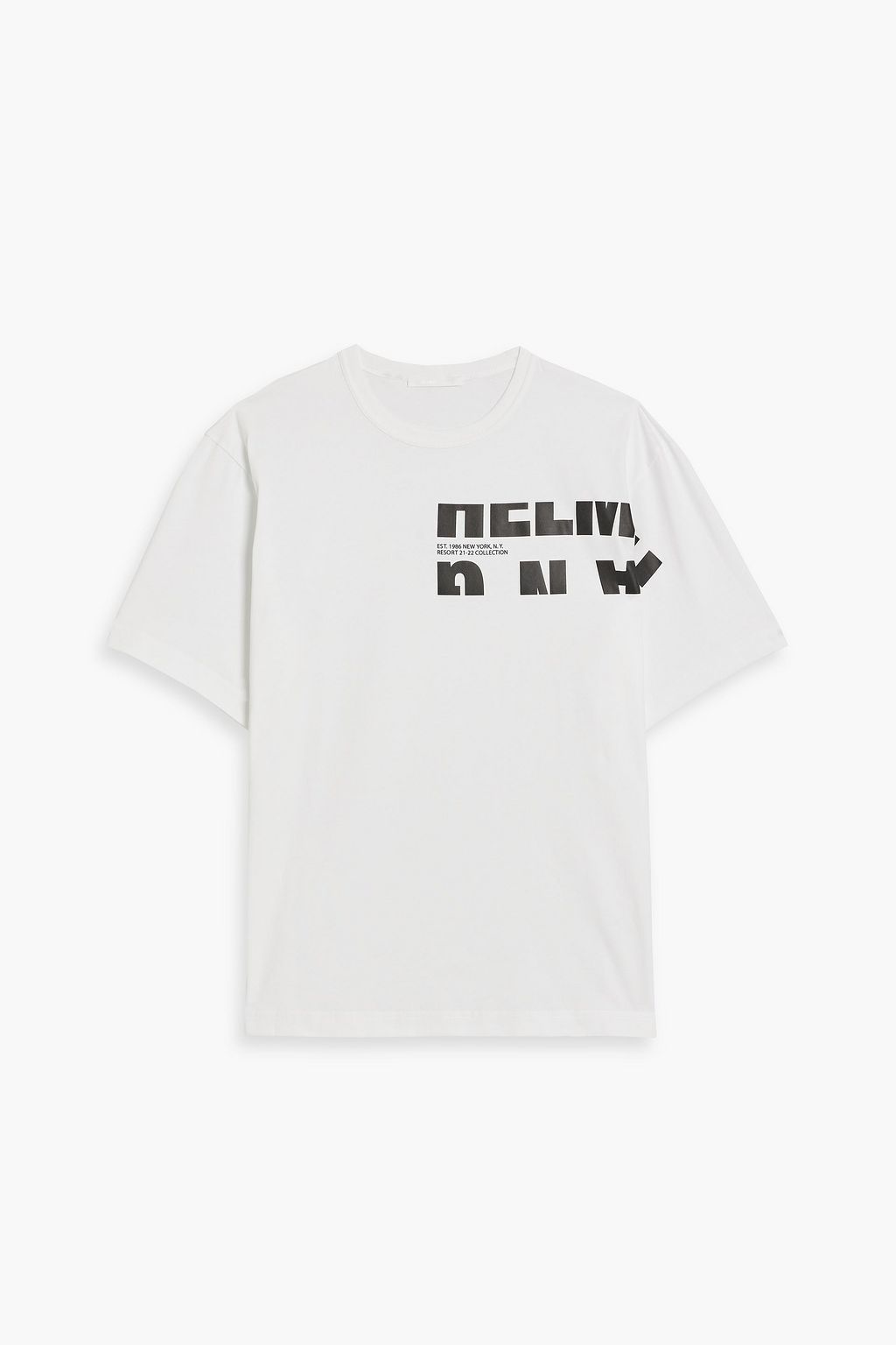 HELMUT LANG Printed cotton jersey T shirt THE OUTNET