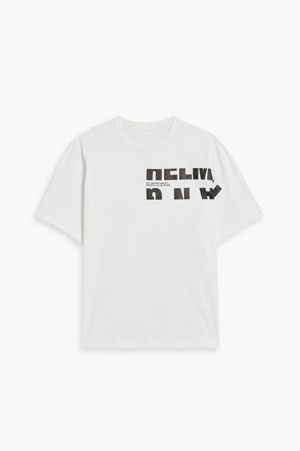 Helmut Lang Printed Cotton-jersey T-shirt In White