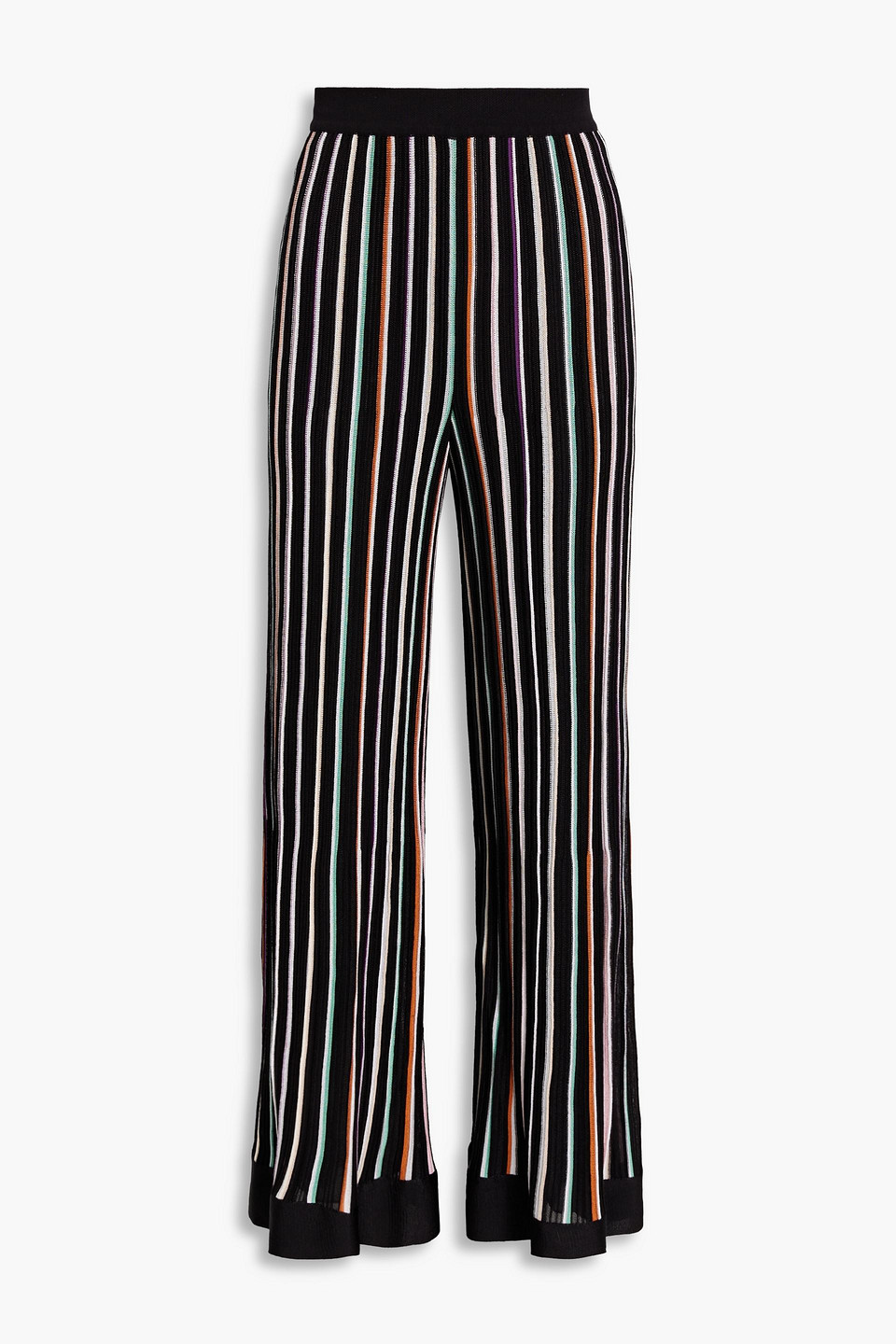 missoni - striped crochet-knit wide-leg pants - black - it 42