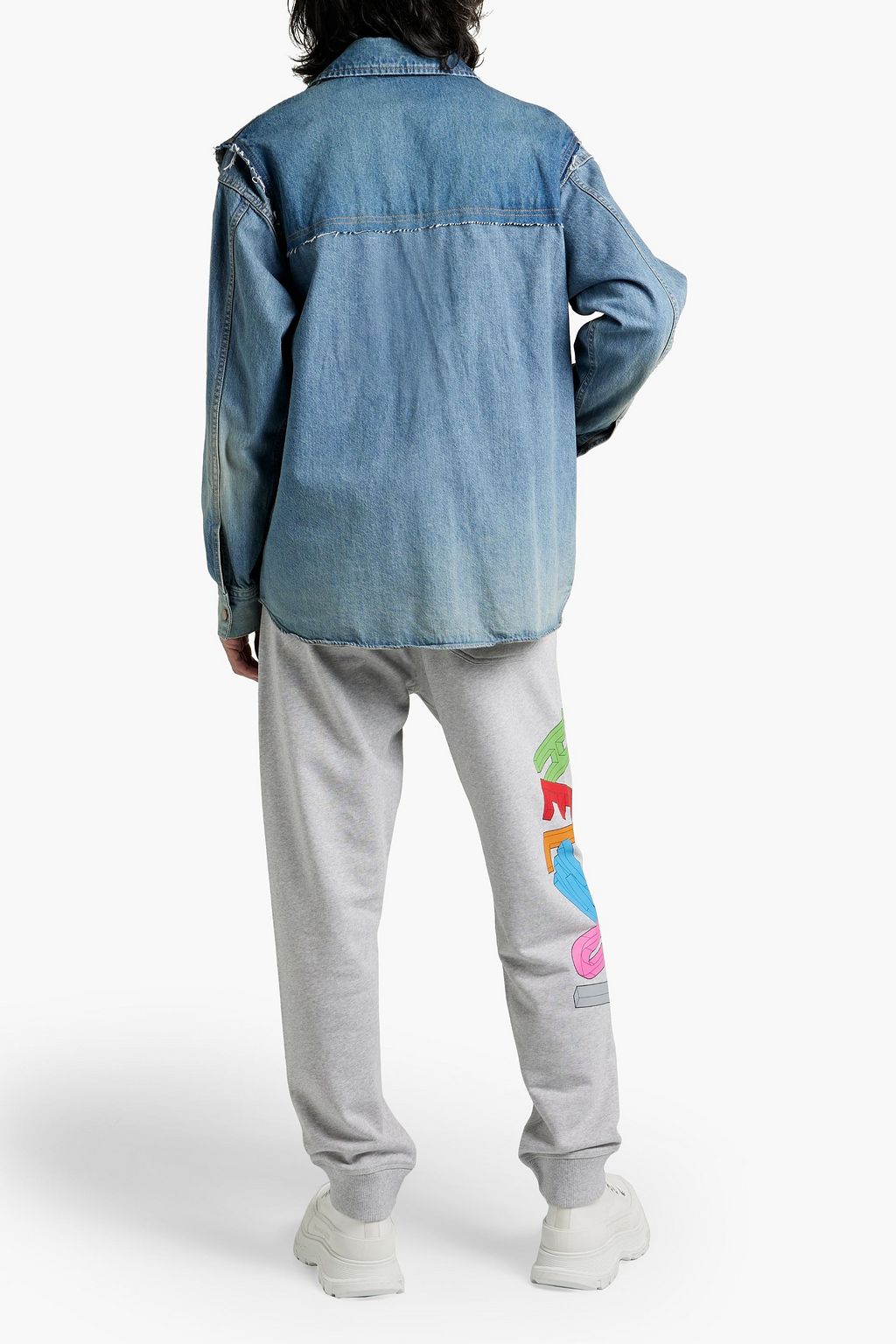 HELMUT LANG Printed French cotton-terry sweatpants