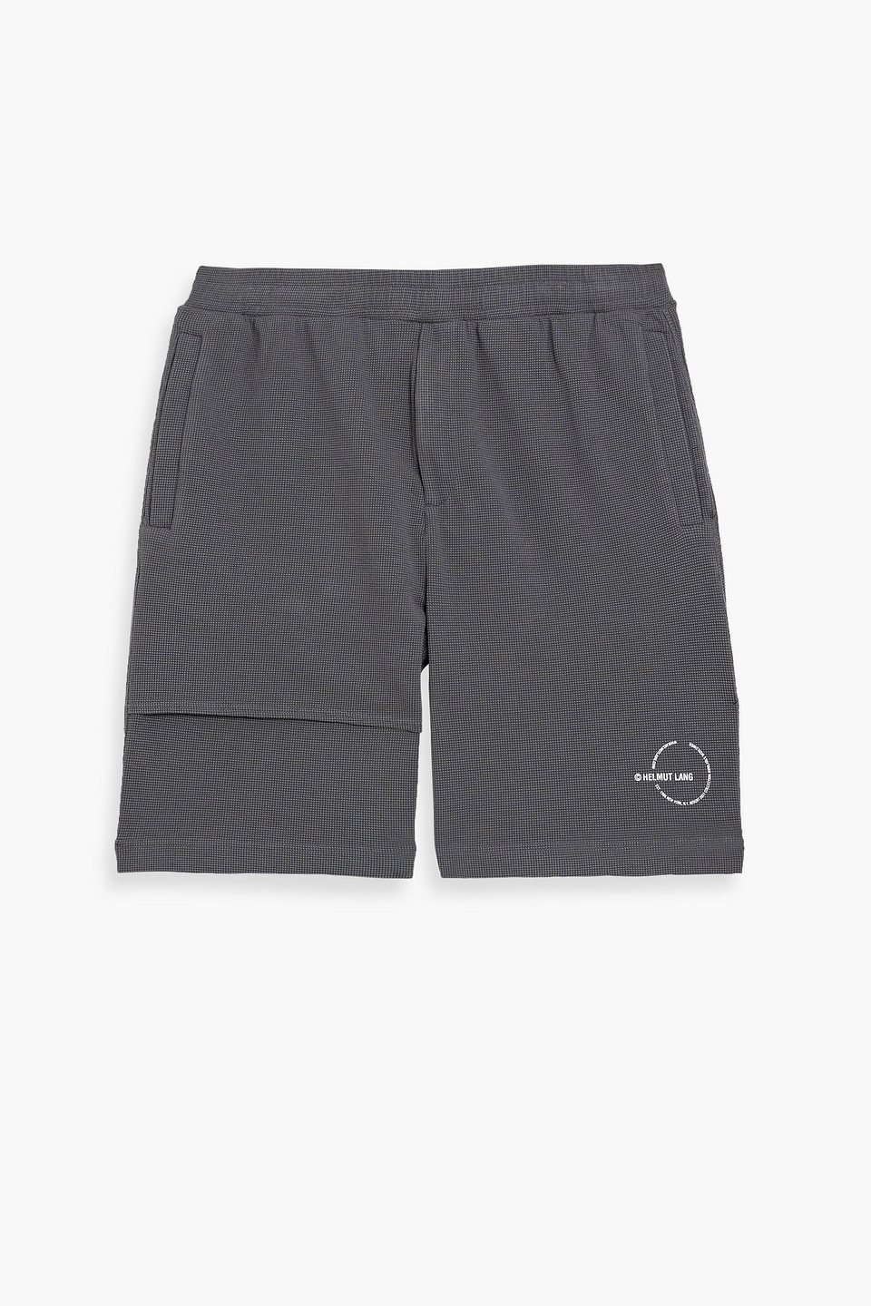 Helmut Lang Printed Cotton-blend Piqué Shorts In Dark Gray
