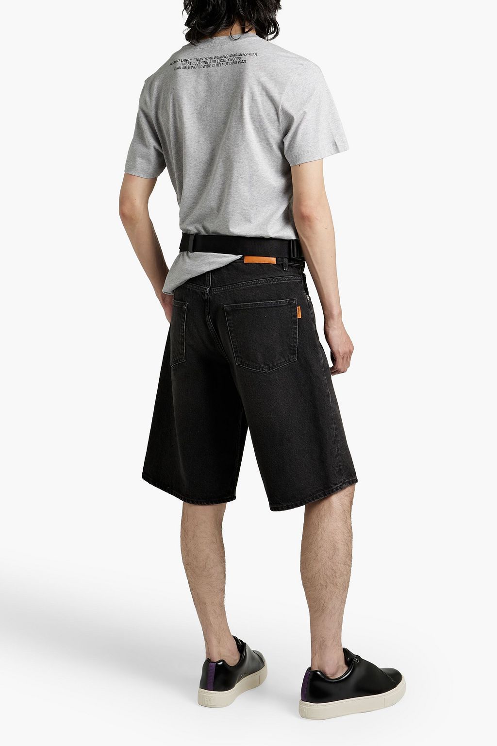 HELMUT LANG Printed mélange cotton-jersey T-shirt