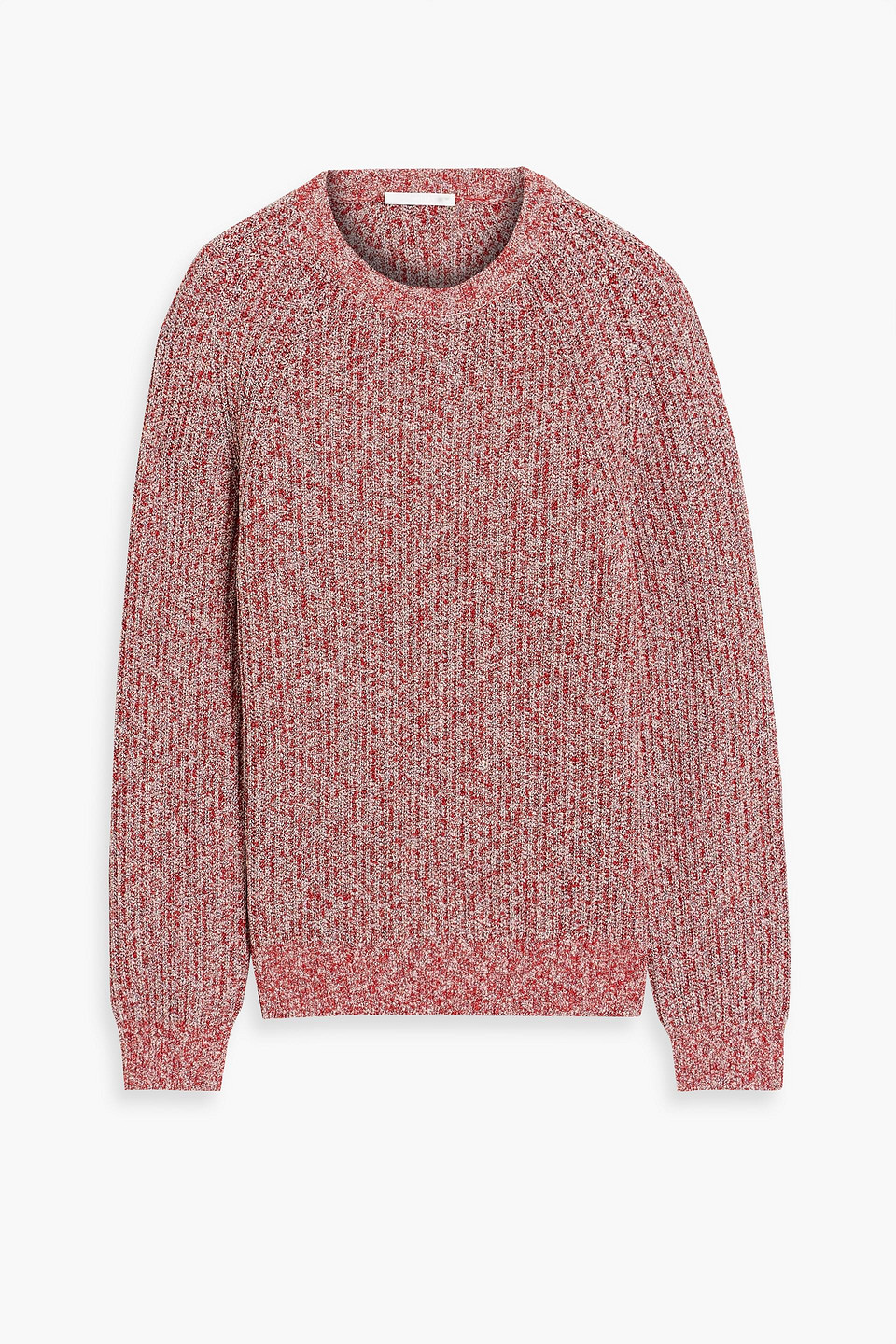 helmut lang - bungee marled ribbed-knit cotton-blend sweater - red - m