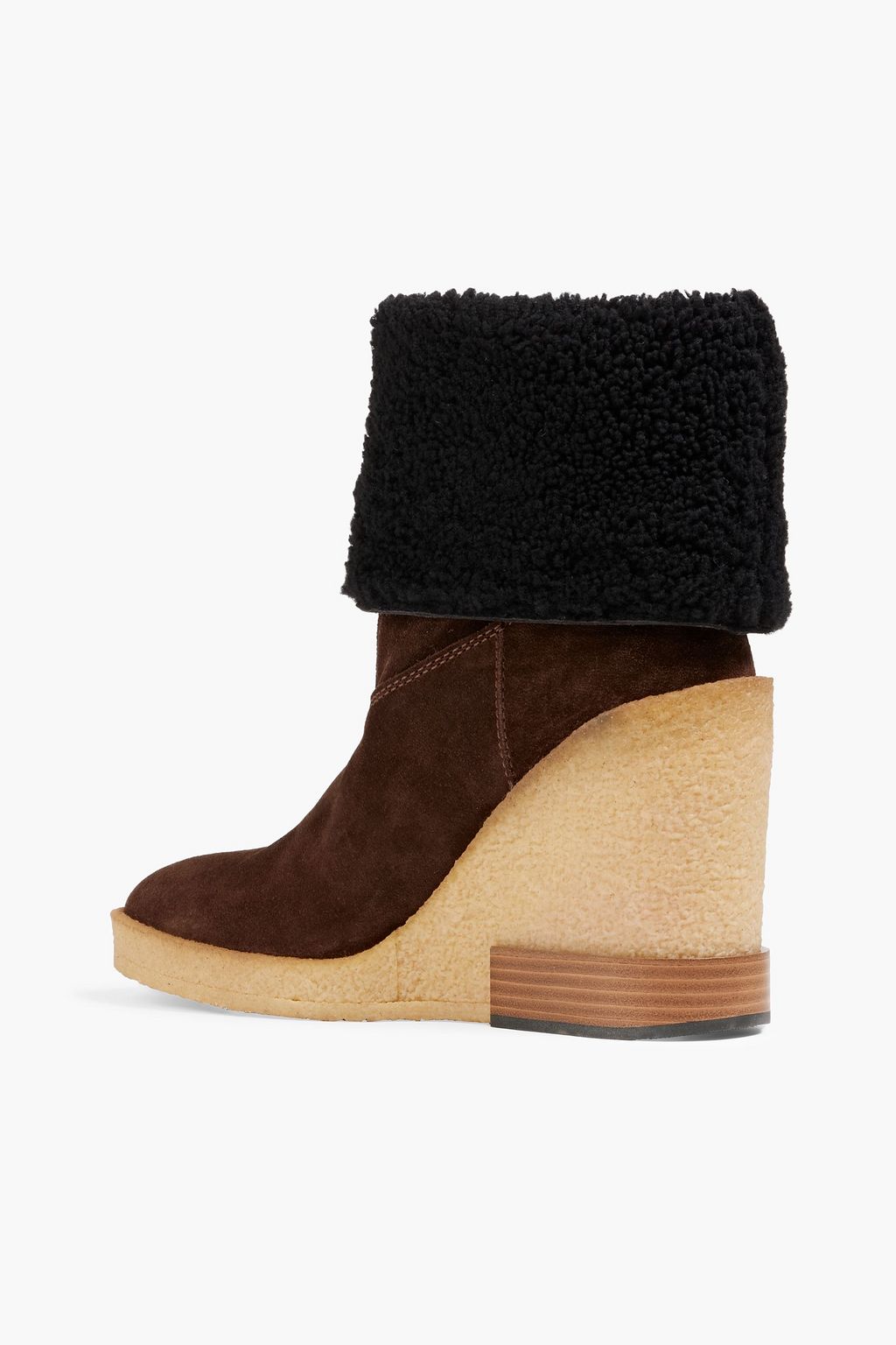 TOD'S Shearling wedge ankle boots
