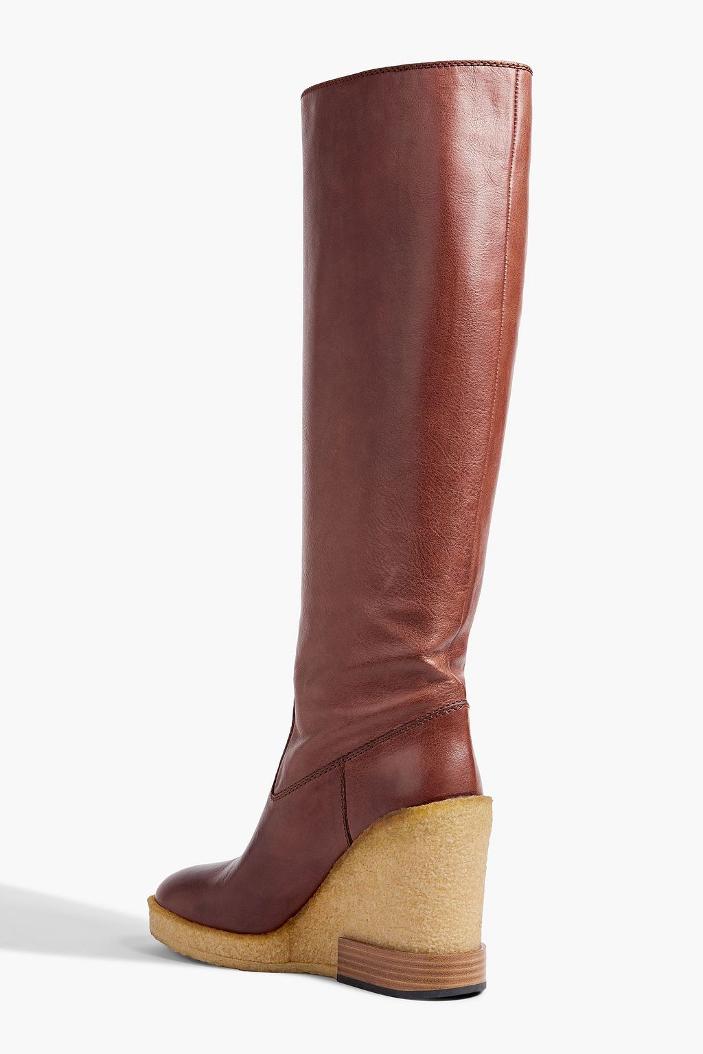 TOD'S Leather wedge knee boots
