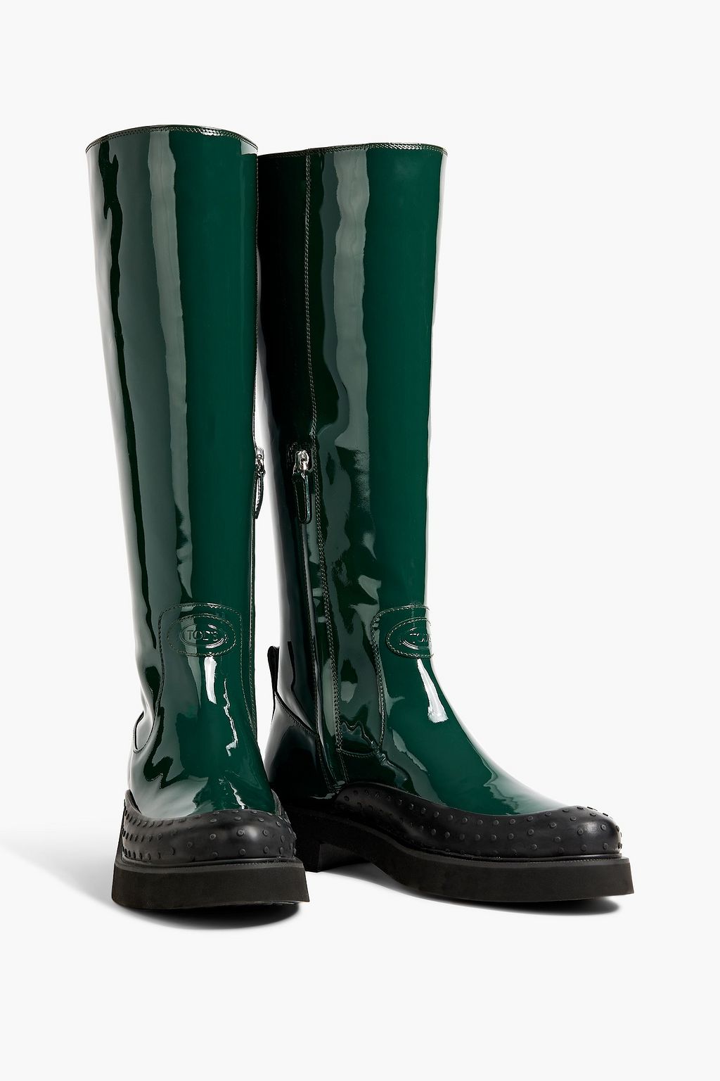 TOD'S Coated leather rain boots