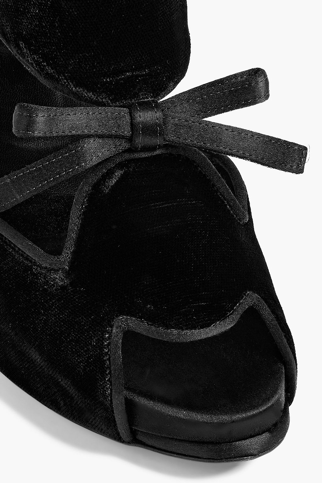 ROGER VIVIER Bow-embellished satin-trimmed velvet sandals