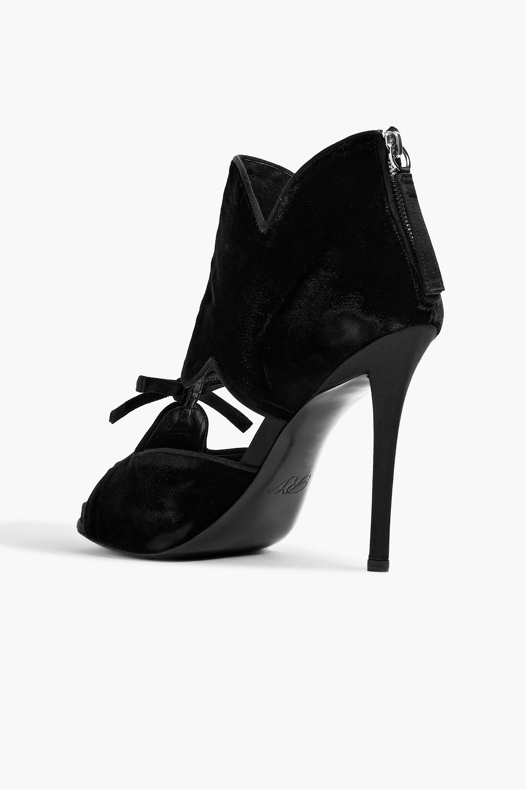 ROGER VIVIER Bow-embellished satin-trimmed velvet sandals