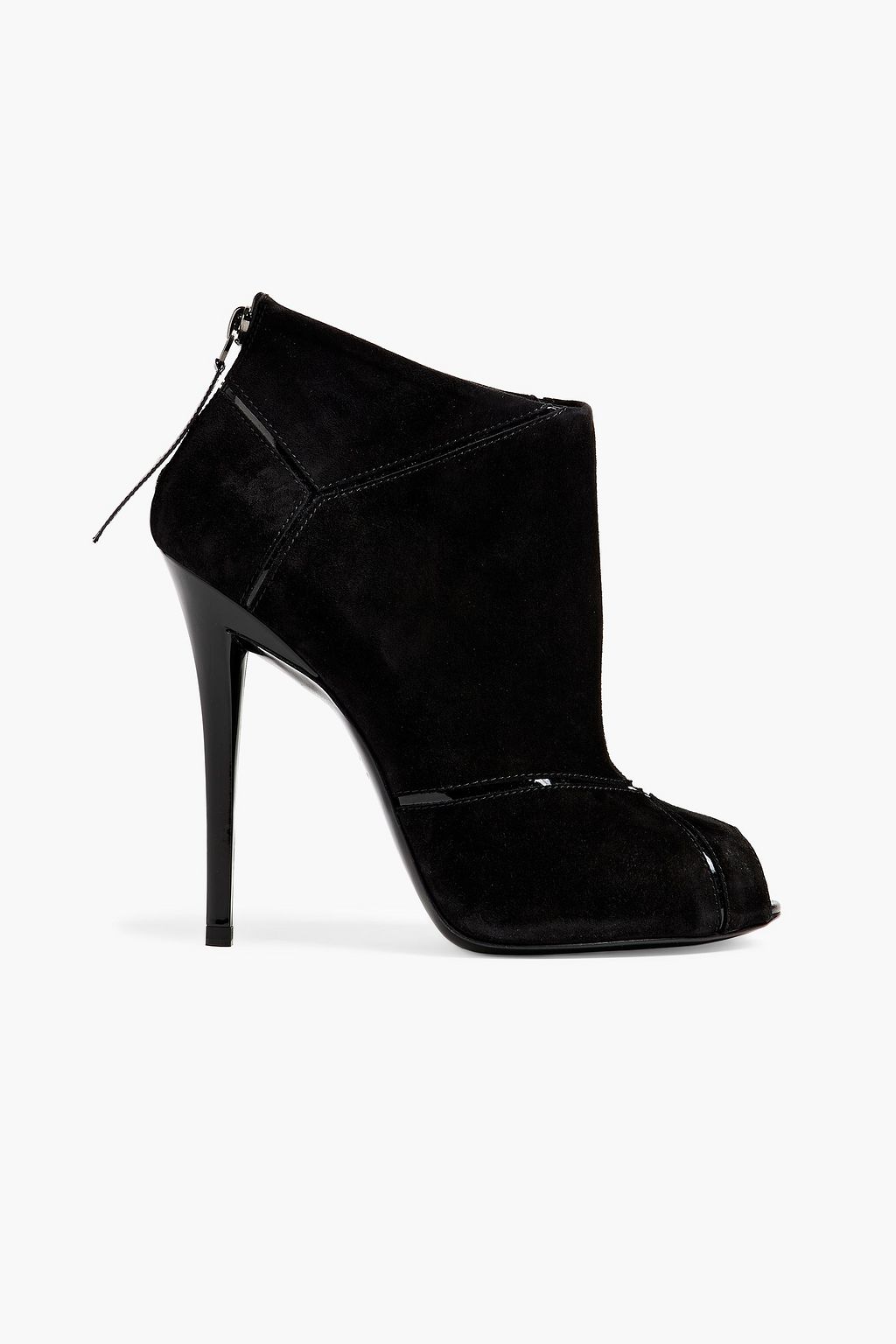 ROGER VIVIER Prismick patent leather-trimmed suede ankle boots | THE OUTNET