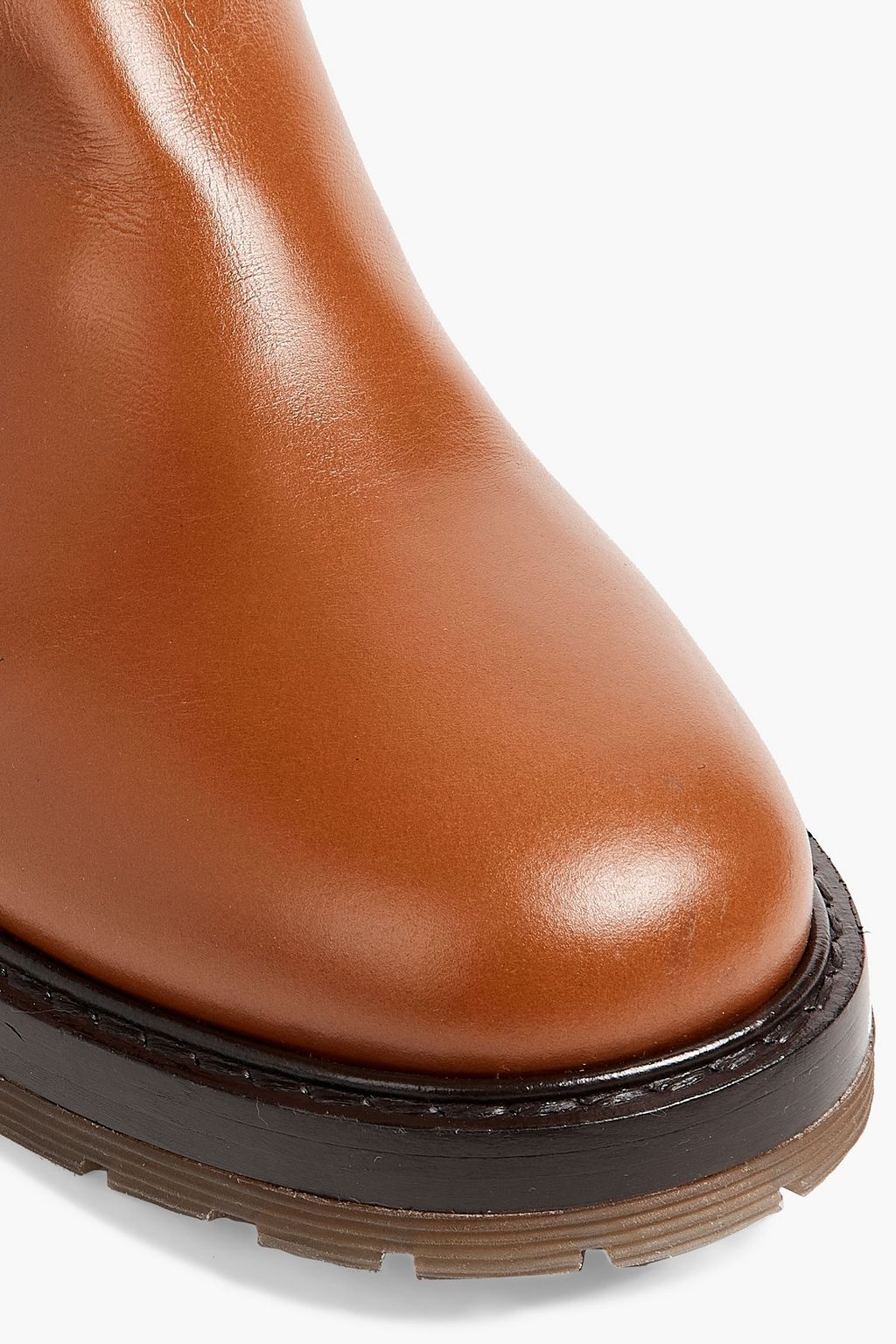 CHLOÉ Elya leather and shearling knee boots