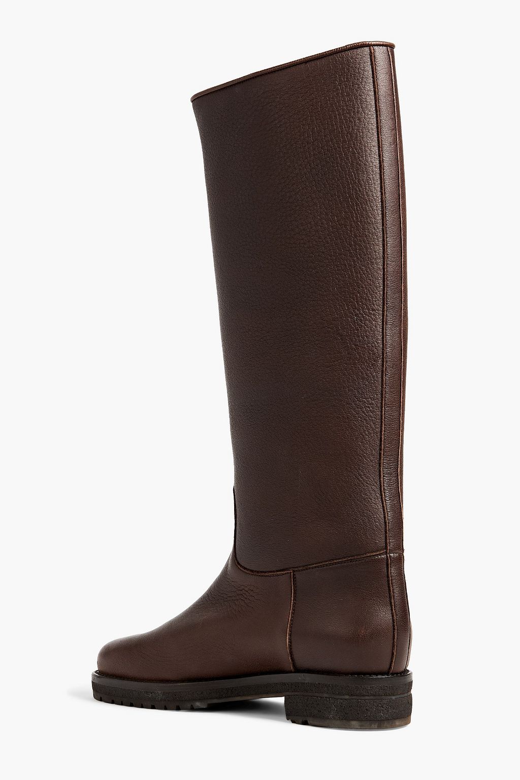 LORO PIANA Sauvanne pebbled-leather knee boots