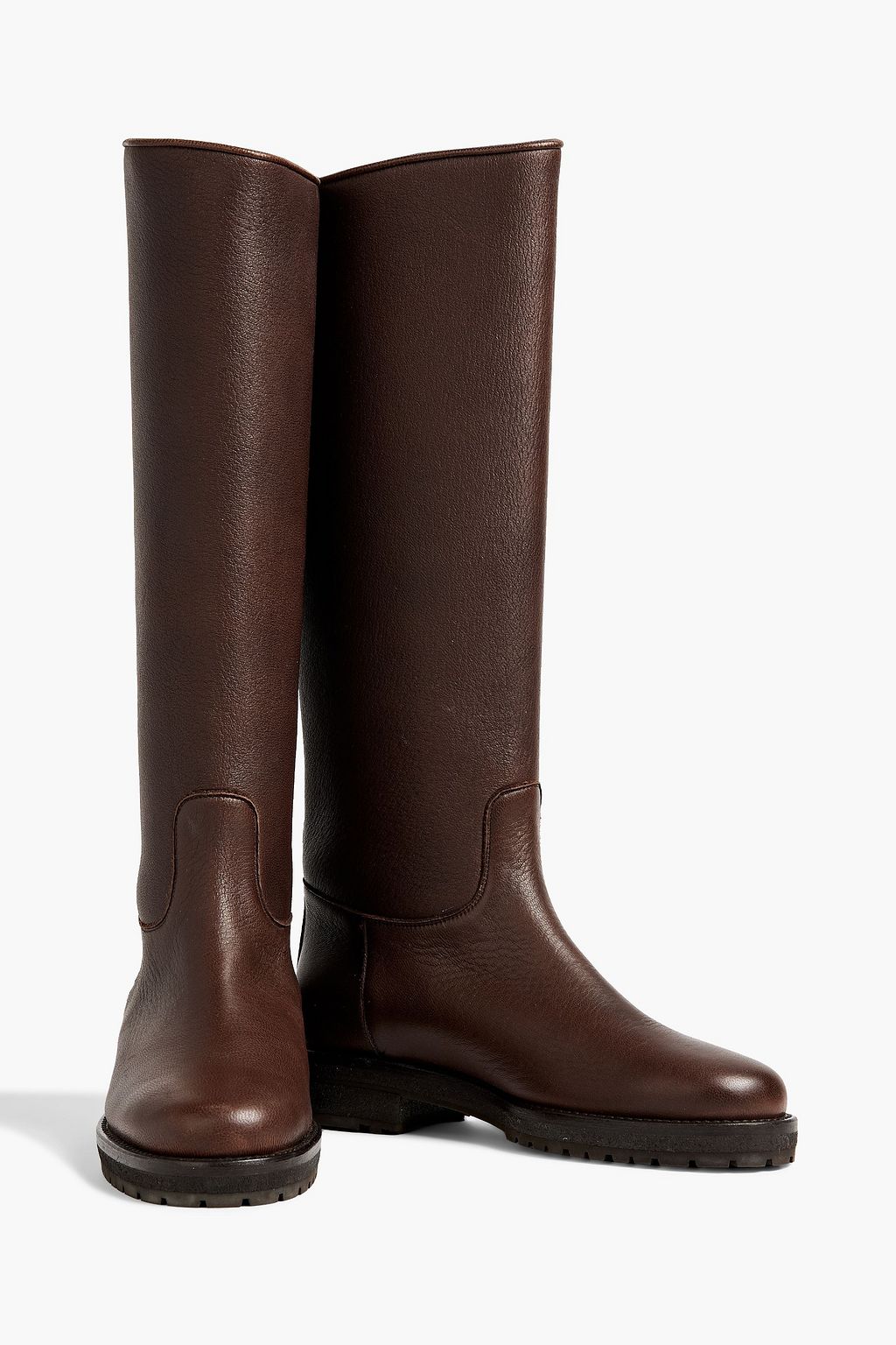 LORO PIANA Sauvanne pebbled-leather knee boots
