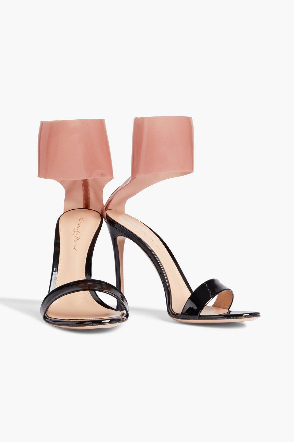 Gianvito Rossi Anwers Vernice Patent-leather And Rubber Sandals In Black
