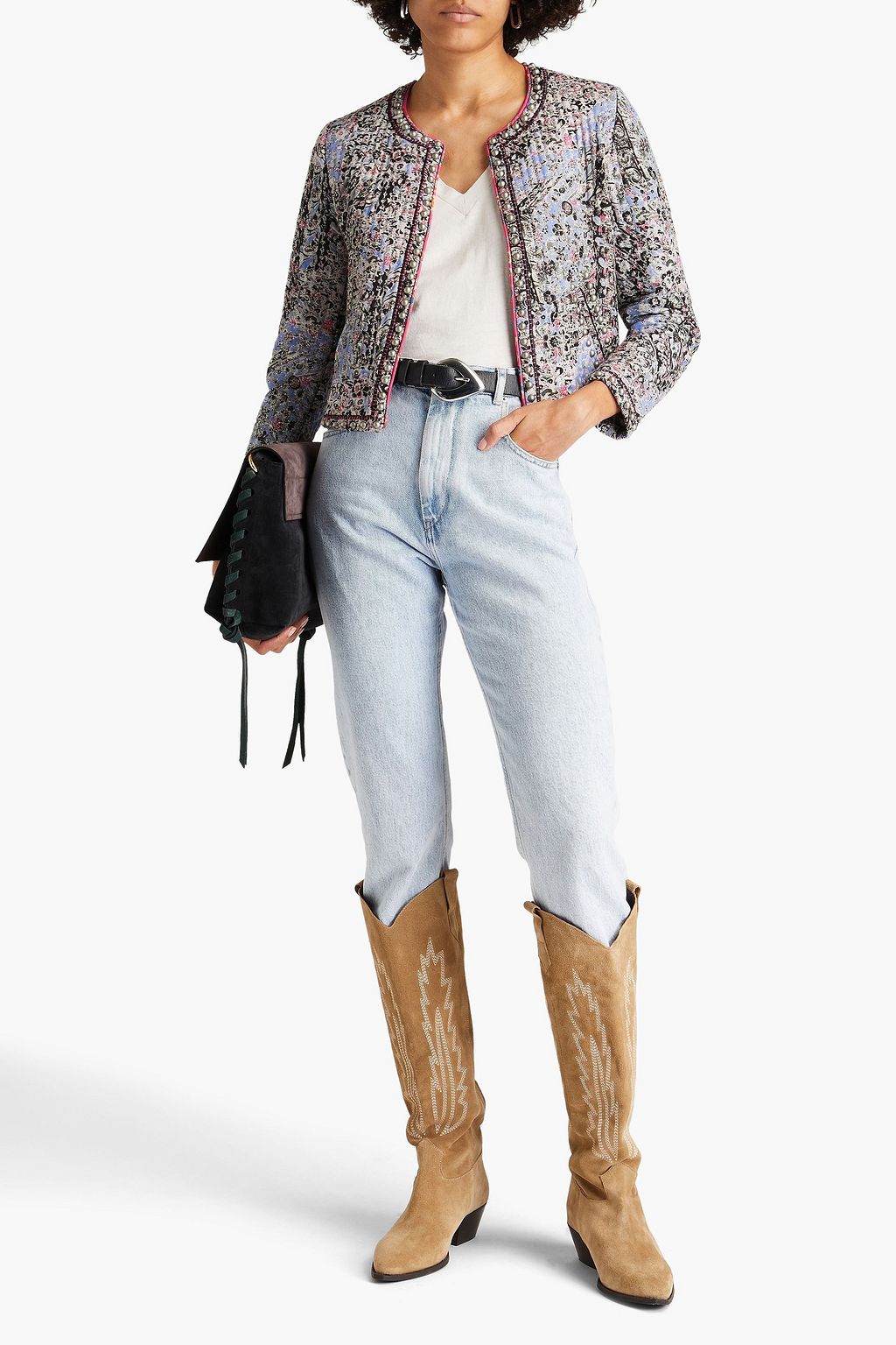 ISABEL MARANT Fansoni printed cotton and linen-blend cloqué jacket