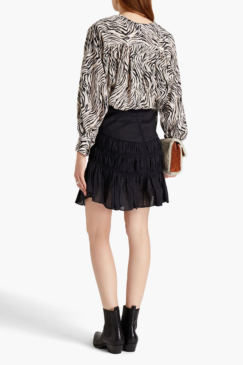 ISABEL MARANT Sidney ruched ramie mini skirt