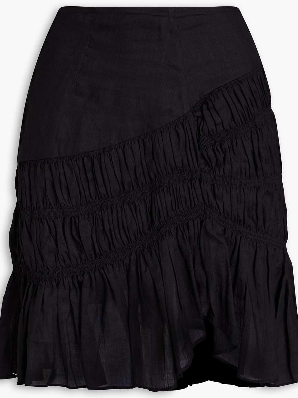 sidney ruched ramie mini skirt