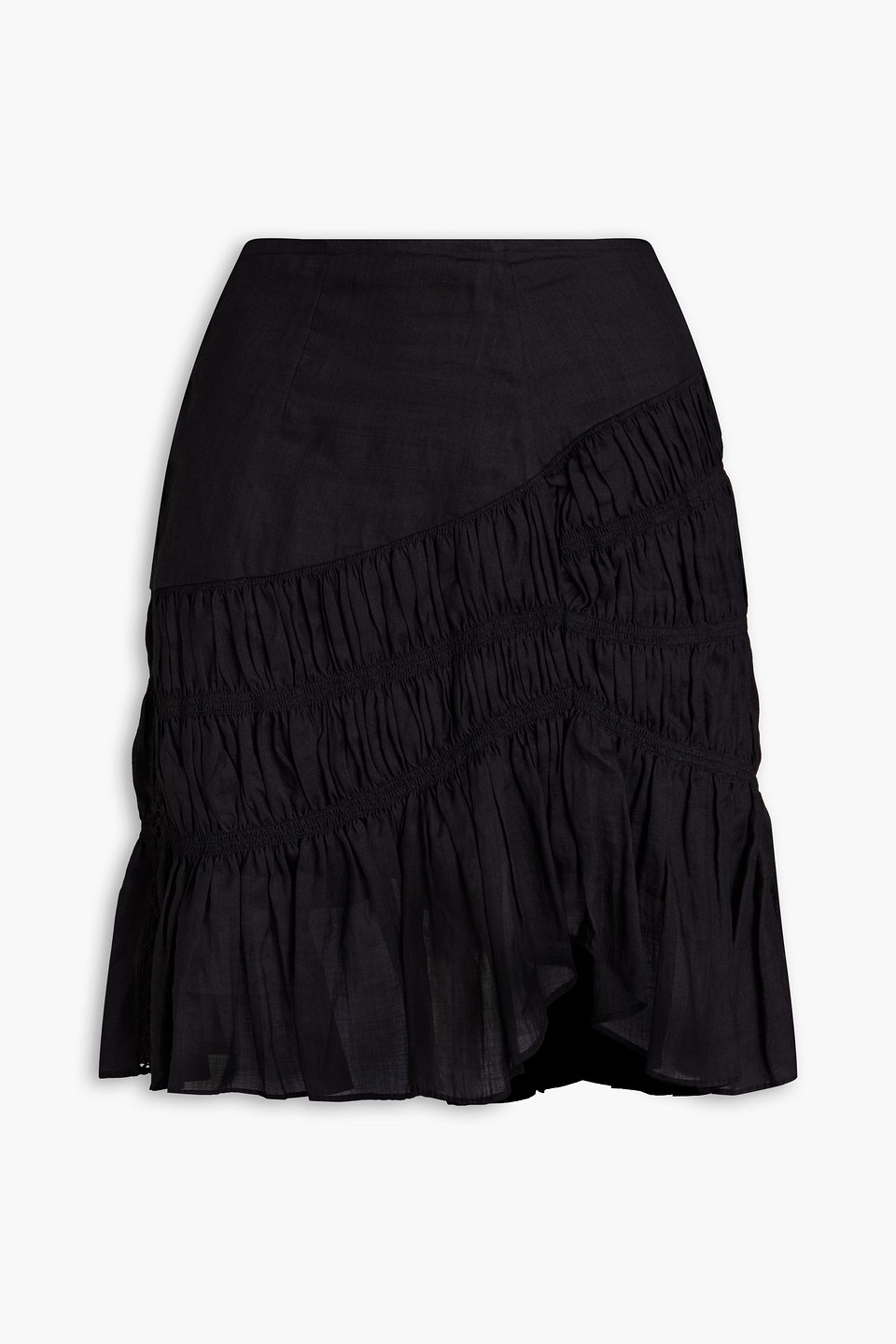Isabel Marant Sidney Ruched Ramie Mini Skirt In Schwarz