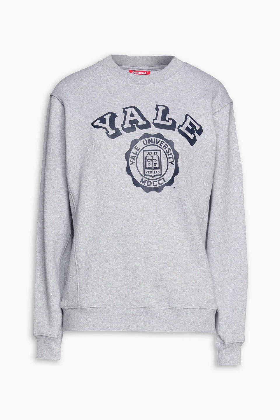 Denimist Mélange Printed Cotton-fleece Sweatshirt In Grey