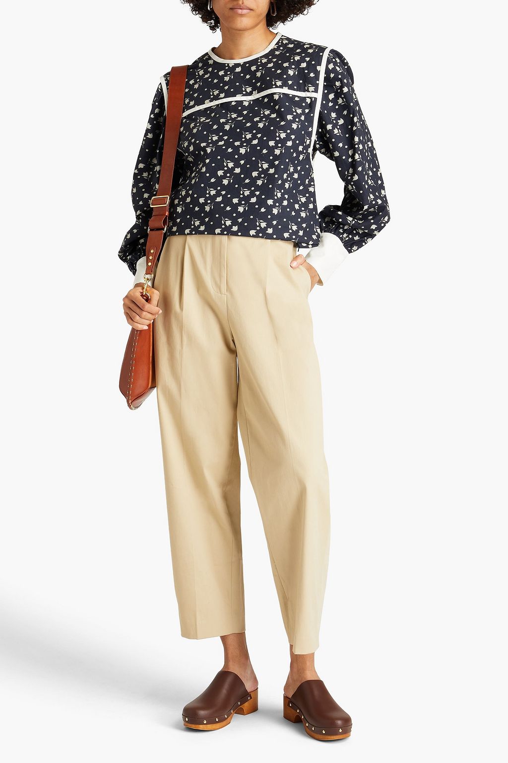 ISABEL MARANT Casey printed cotton-poplin top