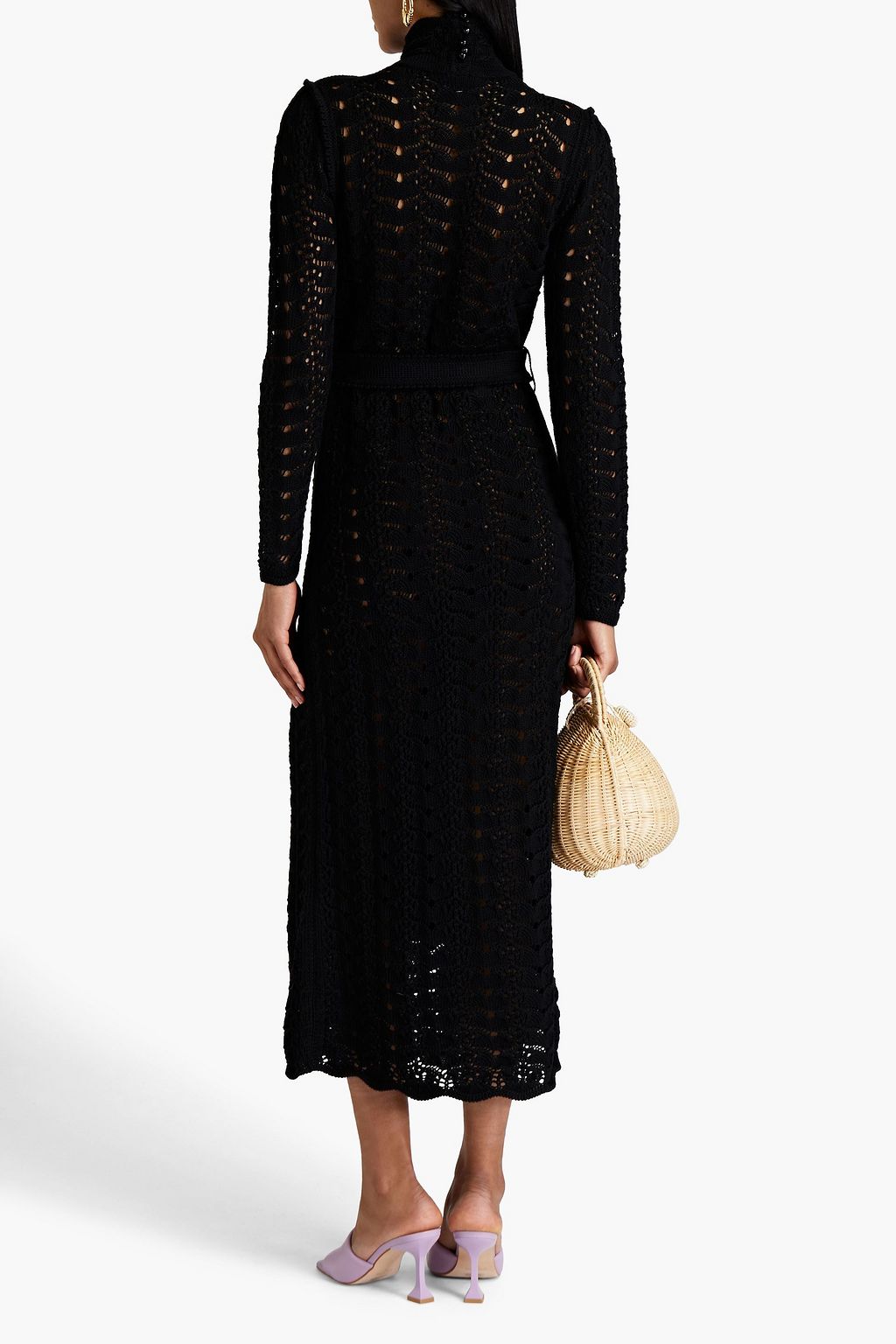 ZIMMERMANN Concert Midikleid aus Häkelstrick aus Merinowolle