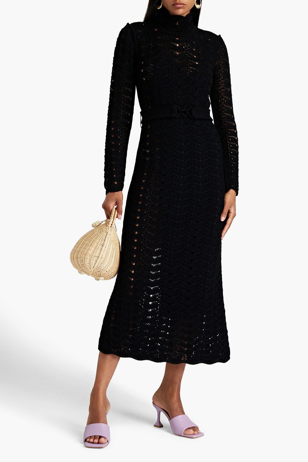 ZIMMERMANN Concert Midikleid aus Häkelstrick aus Merinowolle
