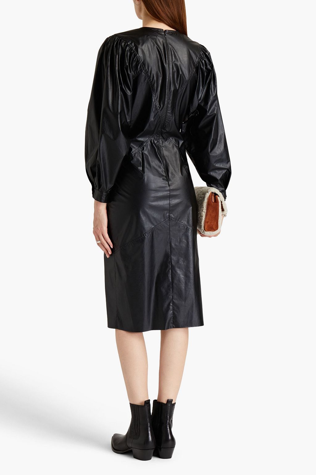 ISABEL MARANT Drea modal-blend faux leather dress