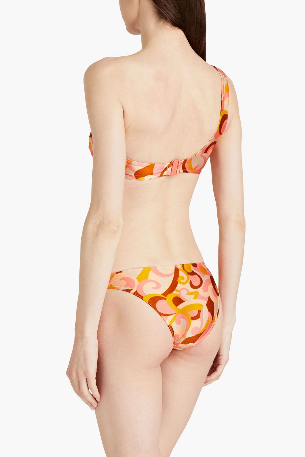 ZIMMERMANN One-shoulder buckled printed bikini