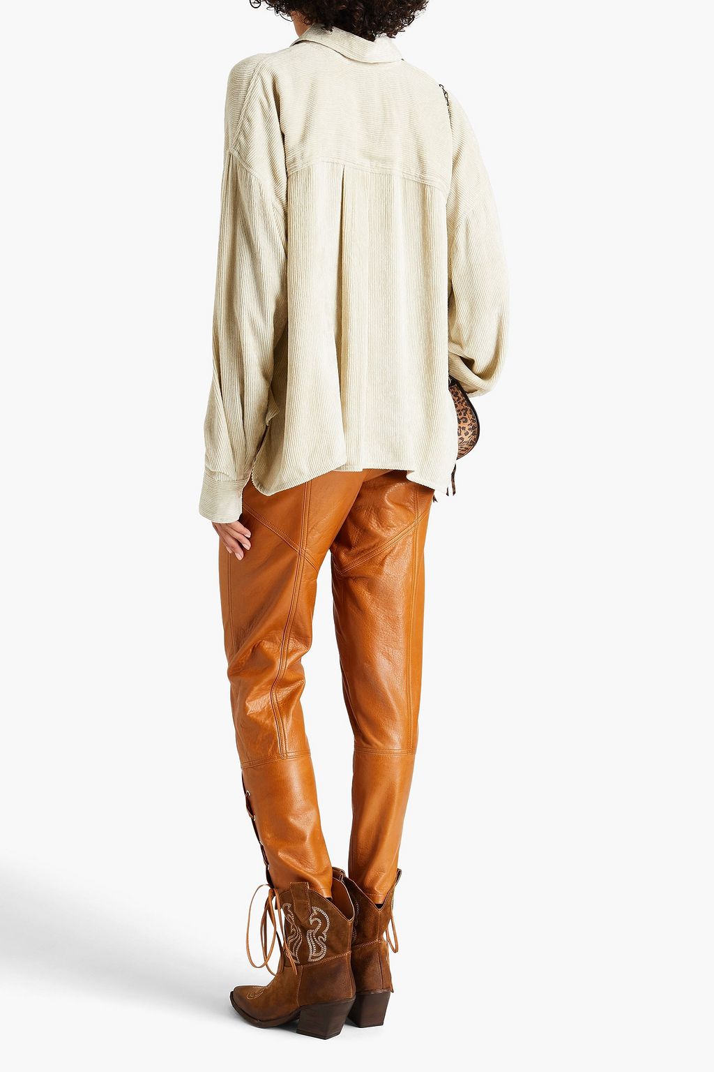 ISABEL MARANT Cadix cropped leather tapered pants
