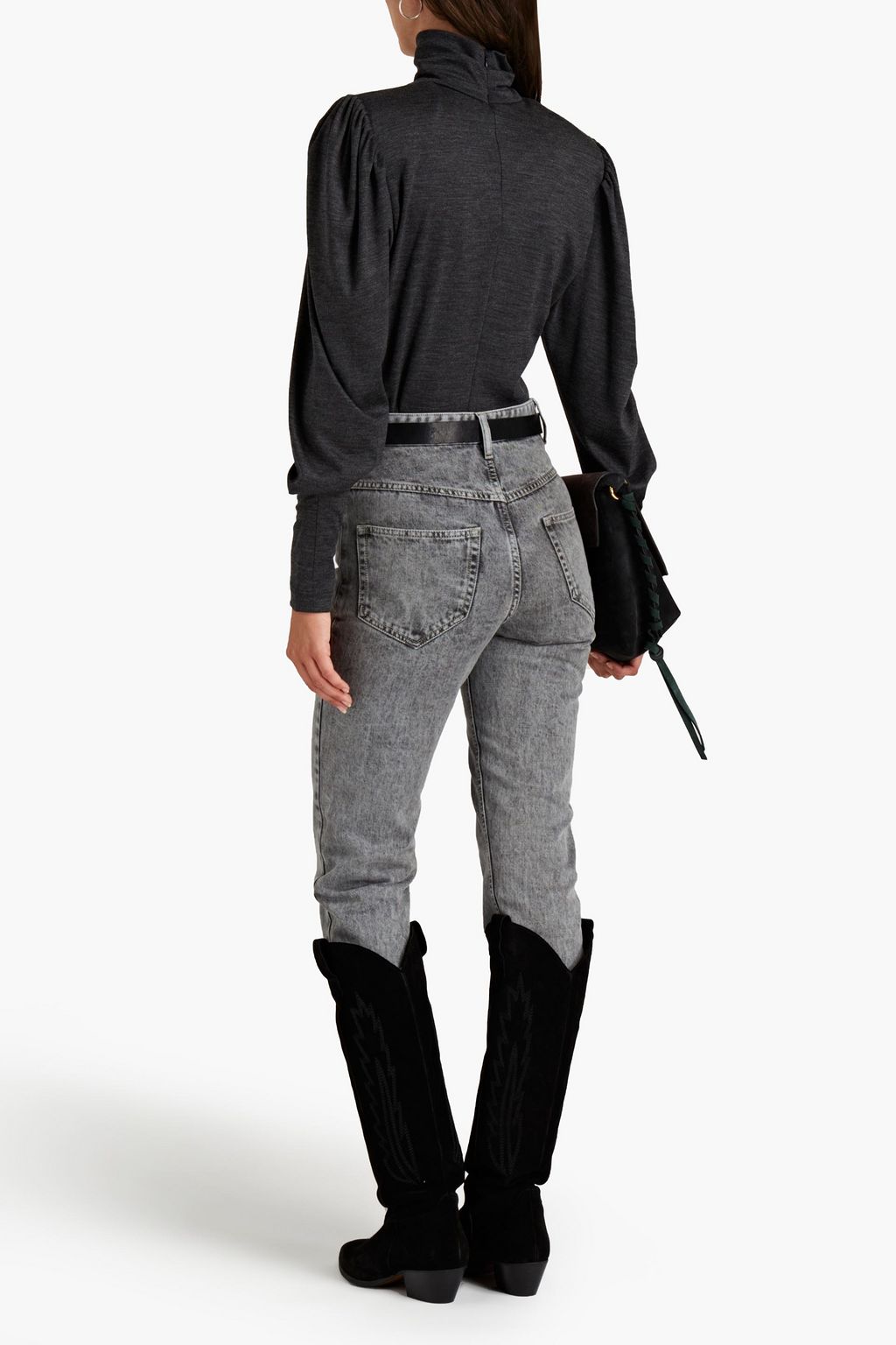 ISABEL MARANT 멜란지 울 저지 터틀넥 탑