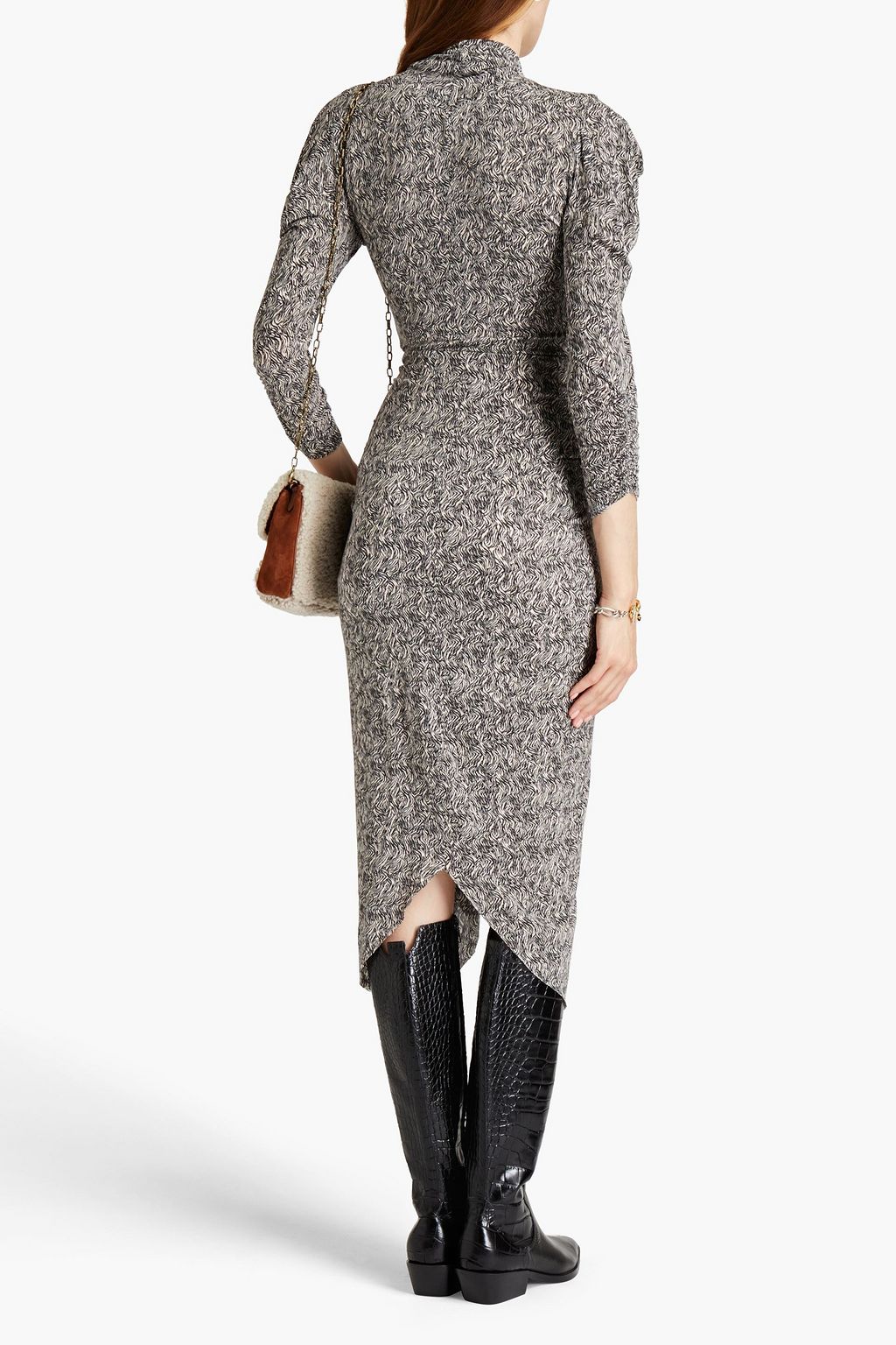 ISABEL MARANT Ruched printed jersey midi dress