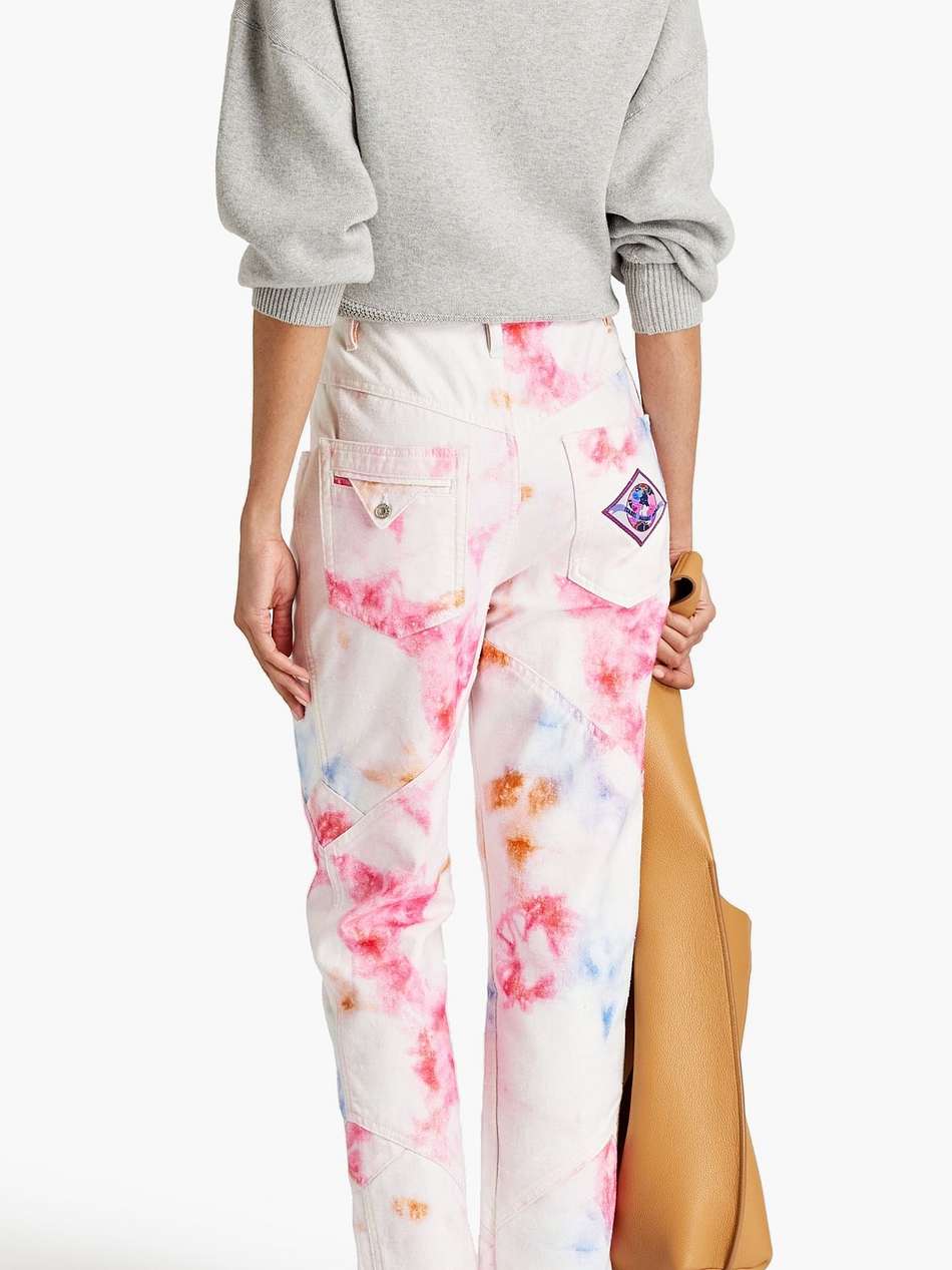 eloisa tie-dyed high-rise tapered jeans