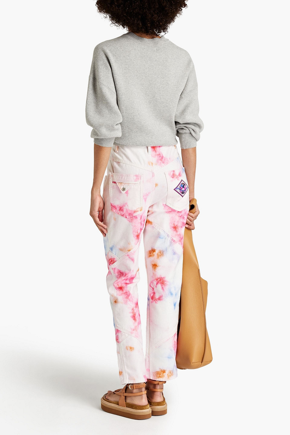 ISABEL MARANT ELOISA TIE-DYED HIGH-RISE TAPERED JEANS