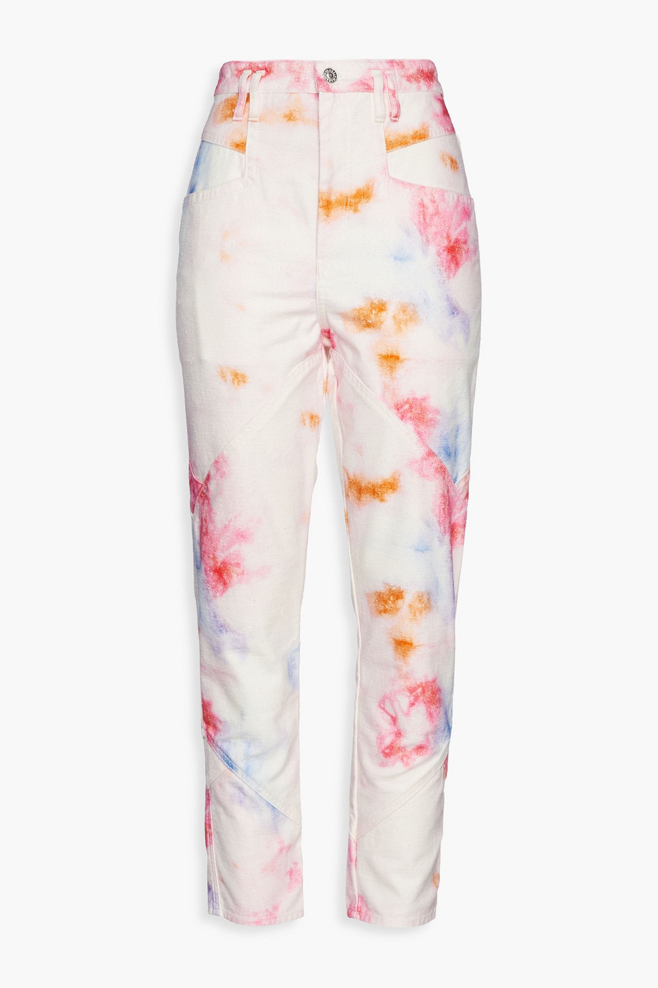 Isabel Marant Eloisa Tie-dyed High-rise Tapered Jeans In Bunt
