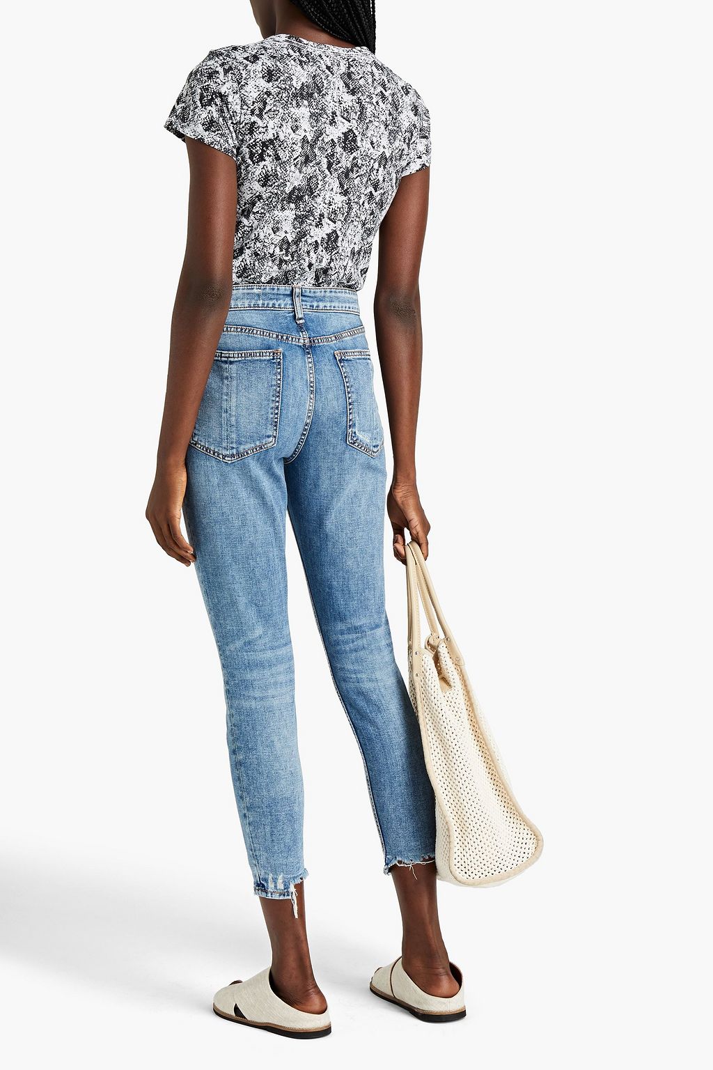 RAG & BONE Cate cropped faded mid-rise skinny jeans